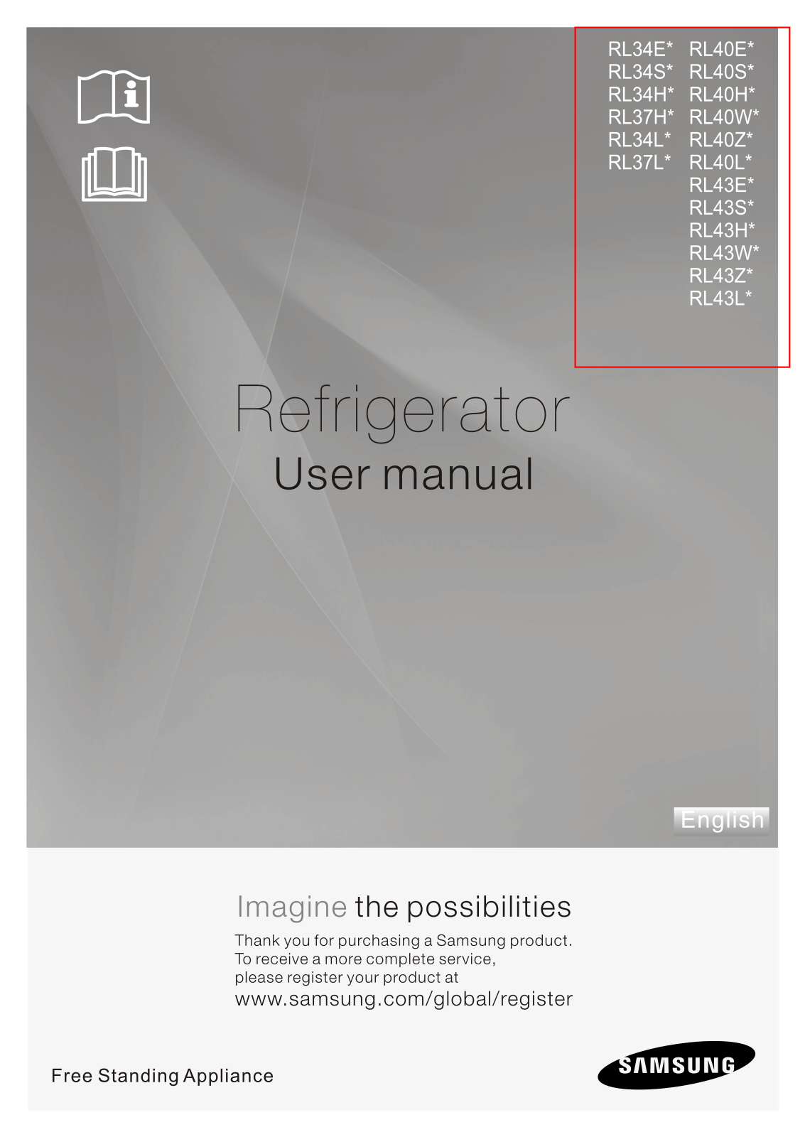 Samsung RL37L series, RL34S series, RL40E series, RL40S series, RL40H series User Manual