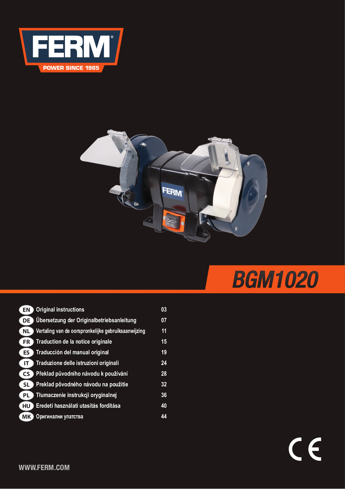 Ferm BGM1020 Service Manual