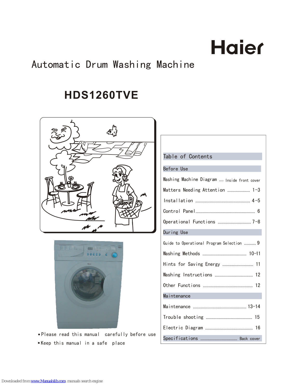 Haier HDS1260TVE User Manual