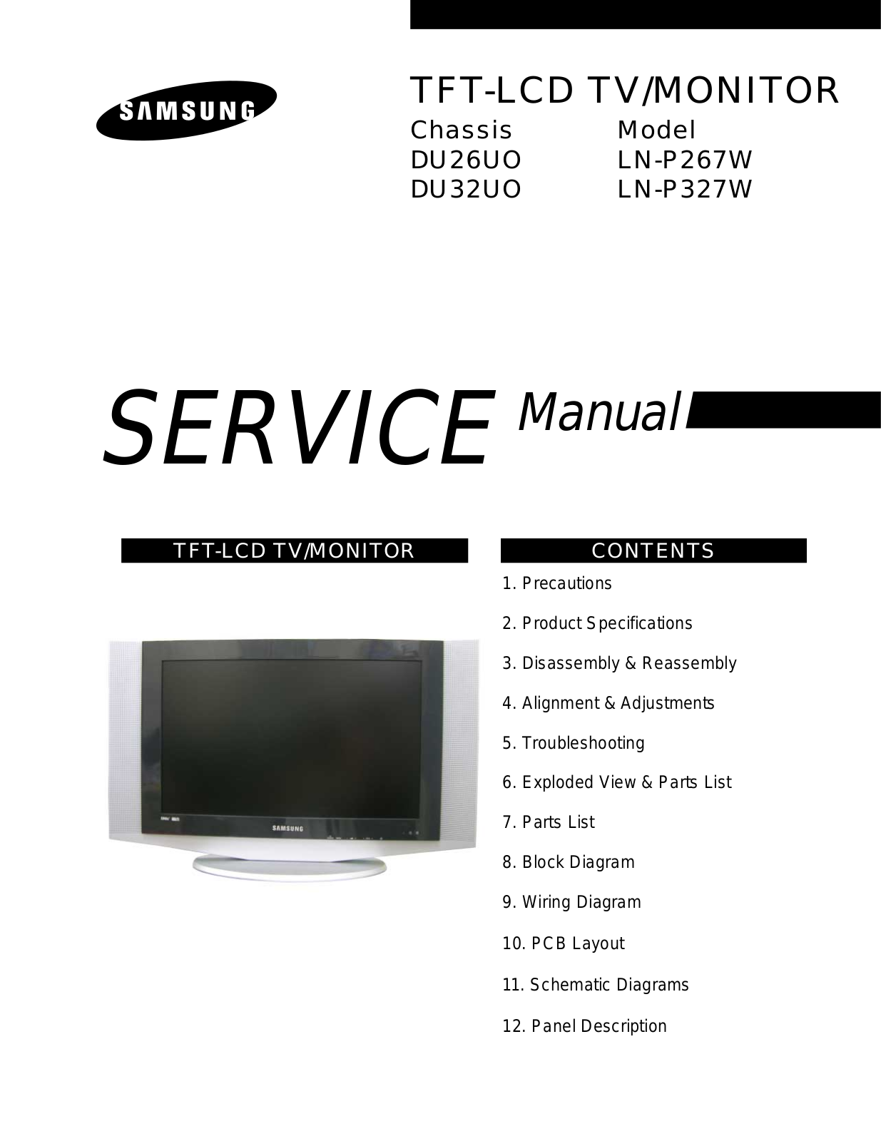 Samsung LN-P267W, LN-P327W Schematic