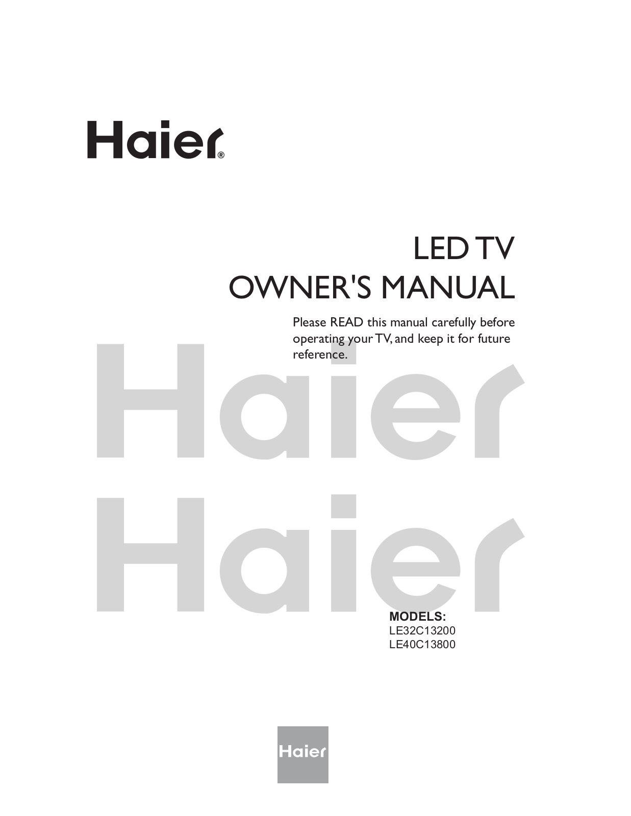 Haier LE40C13800, LE32C13200 User Manual