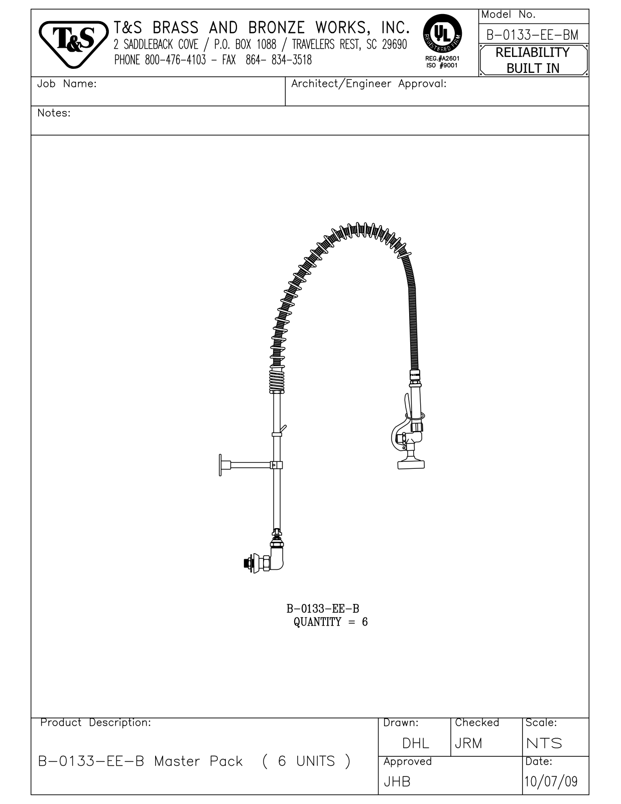 T&S Brass B-0133-EE-BM User Manual