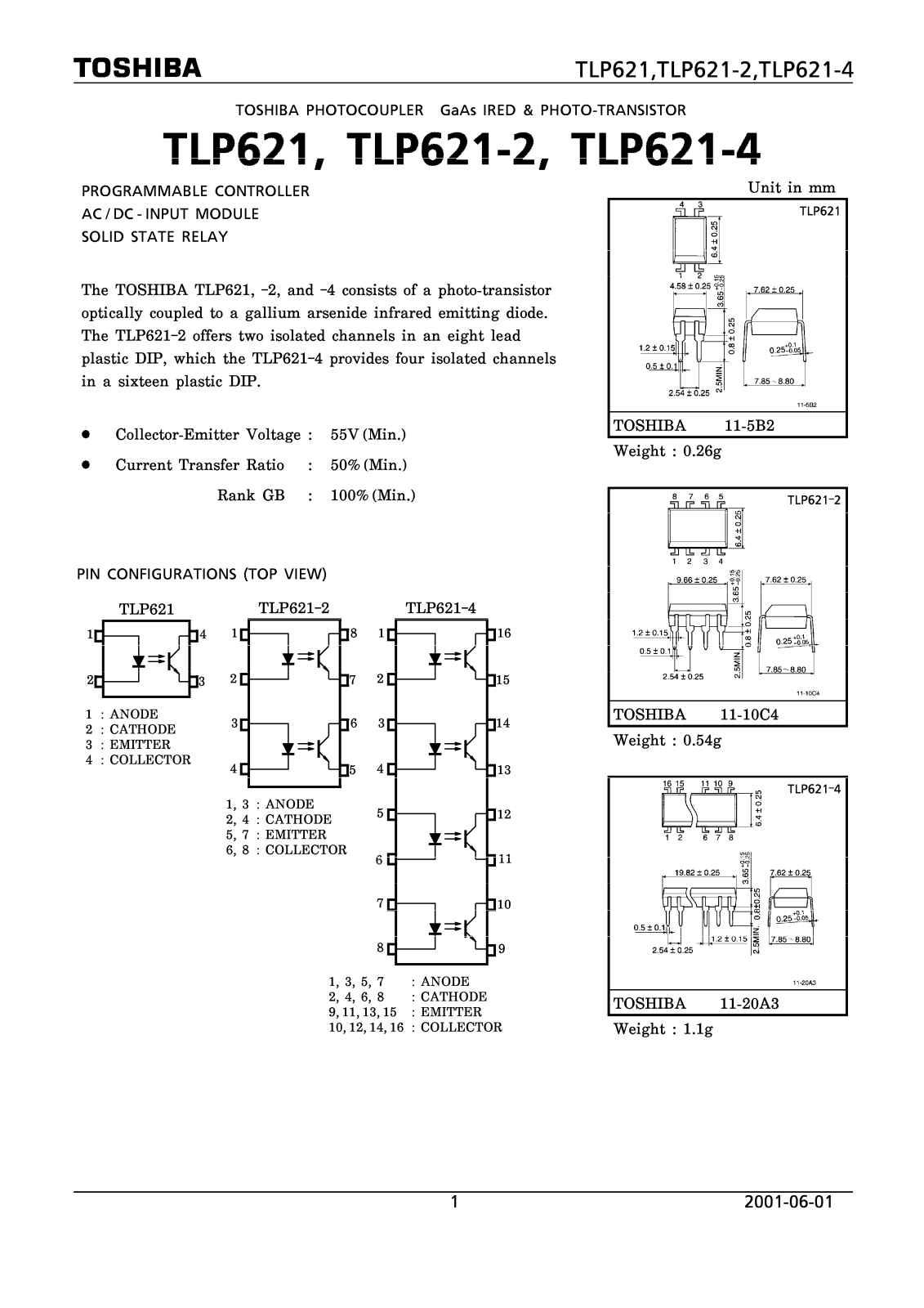 Toshiba TLP621, TLP621-2 Manual