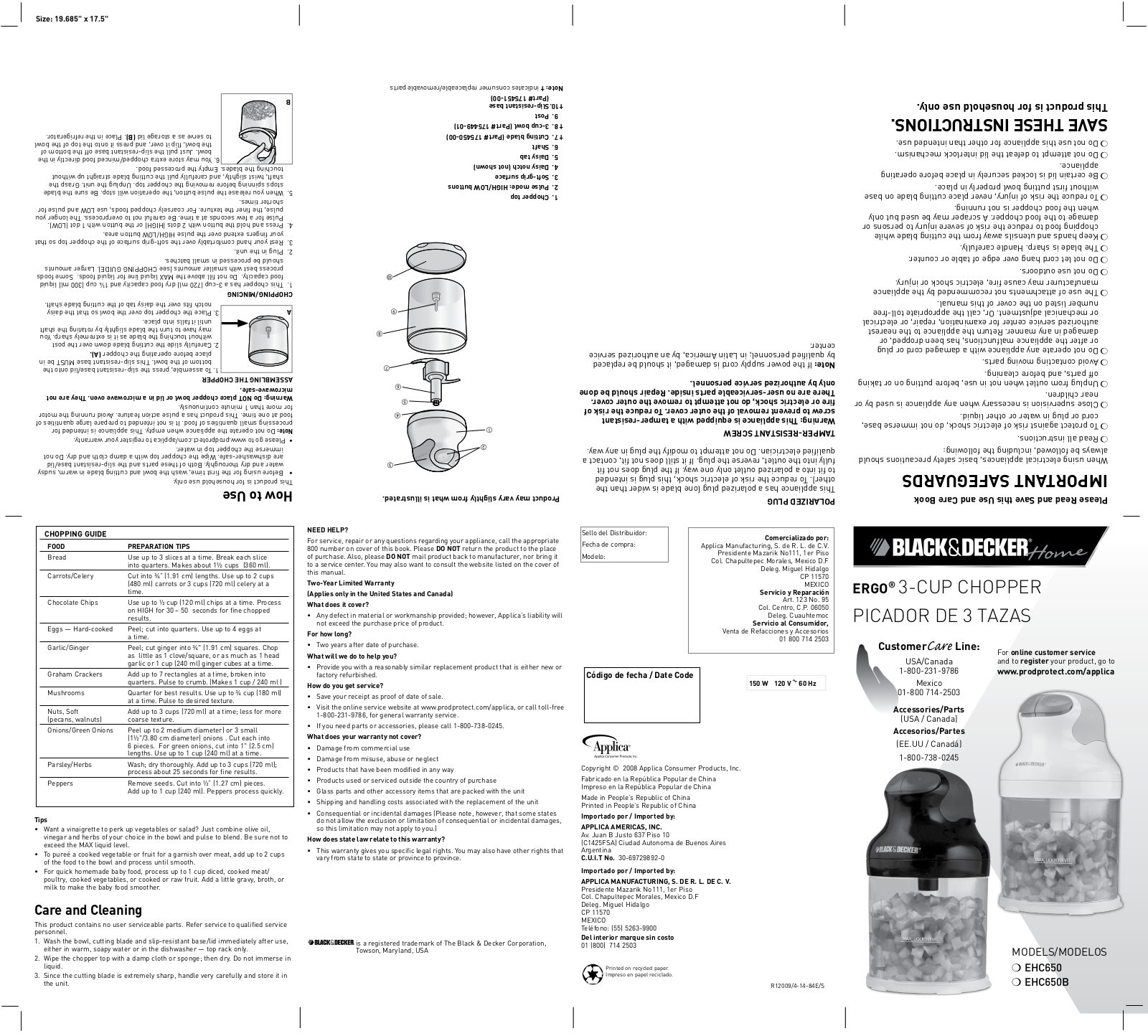 Black & Decker EHC650B User Manual