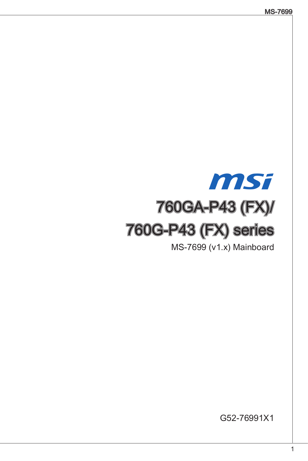 MSI 760GA-P43 FX User Manual