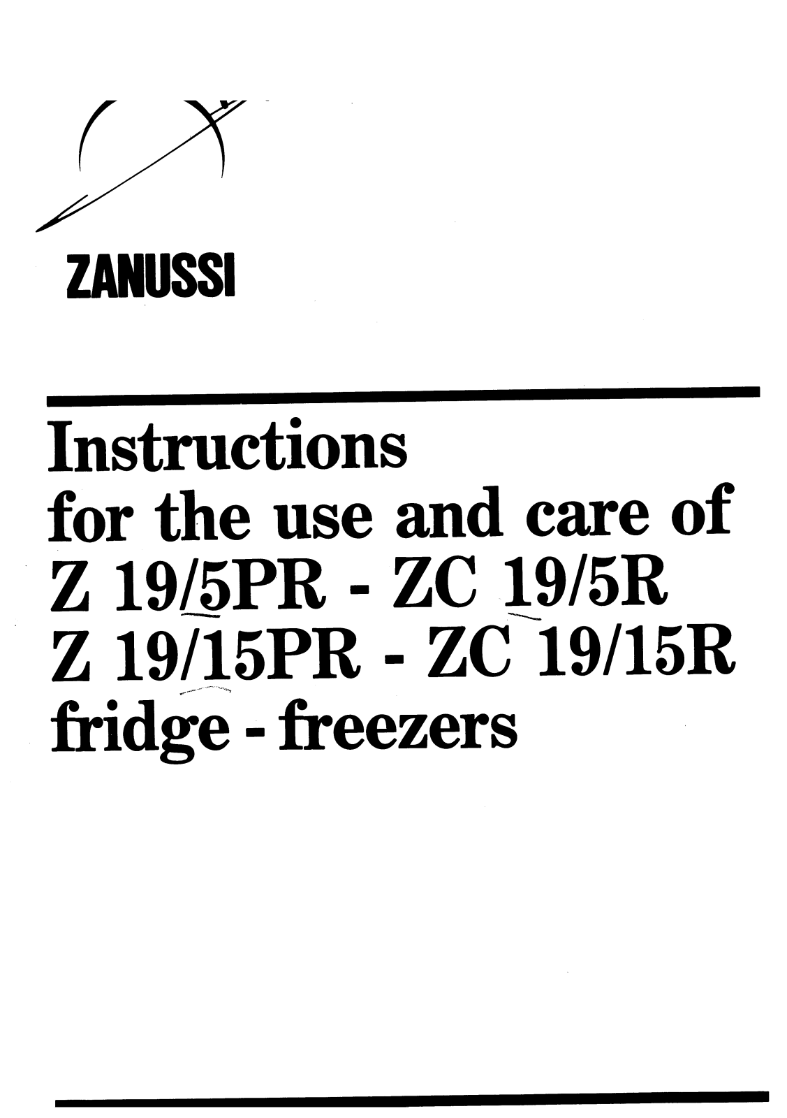 Zanussi Z19-5PR User Manual