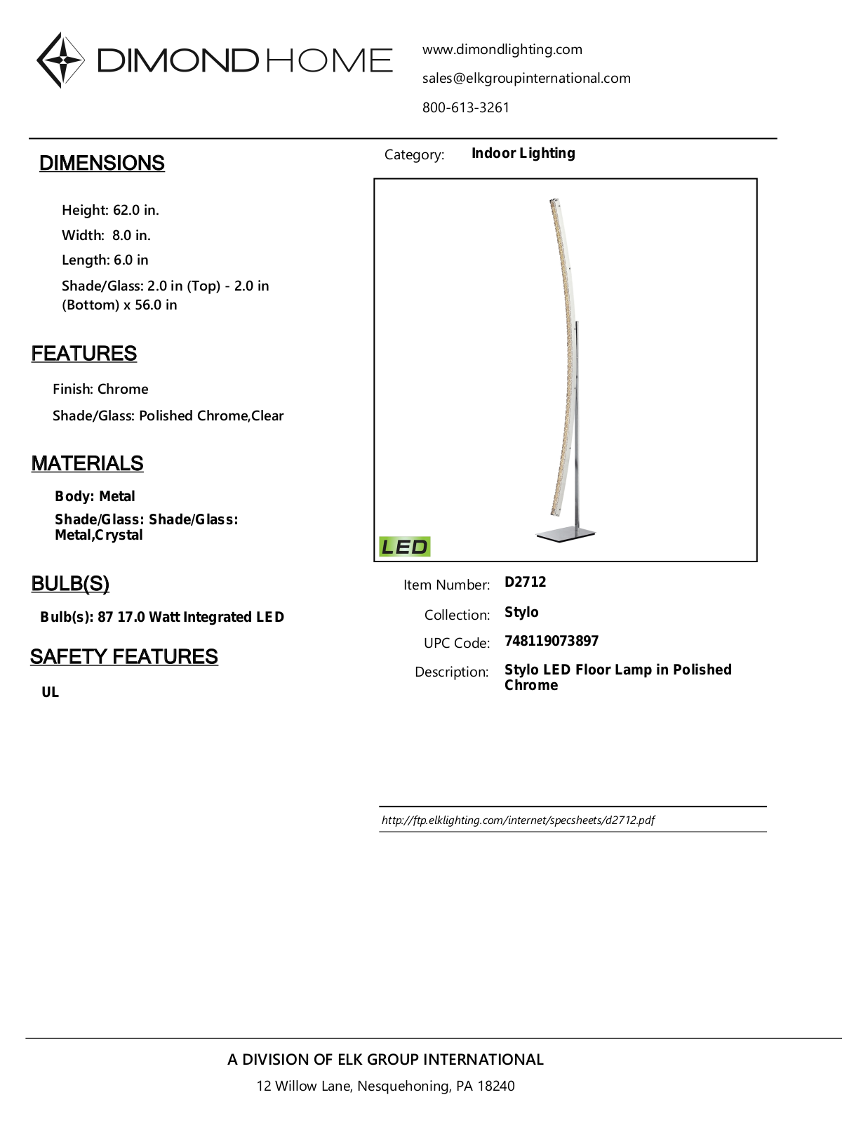 ELK Home D2712 User Manual