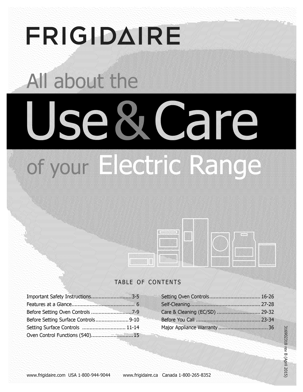 Frigidaire CGEF3040PFA, CGEF3034MFC, CGEF3034MWC, CGEF3039RFE, CGEF3040PFB Owner’s Manual