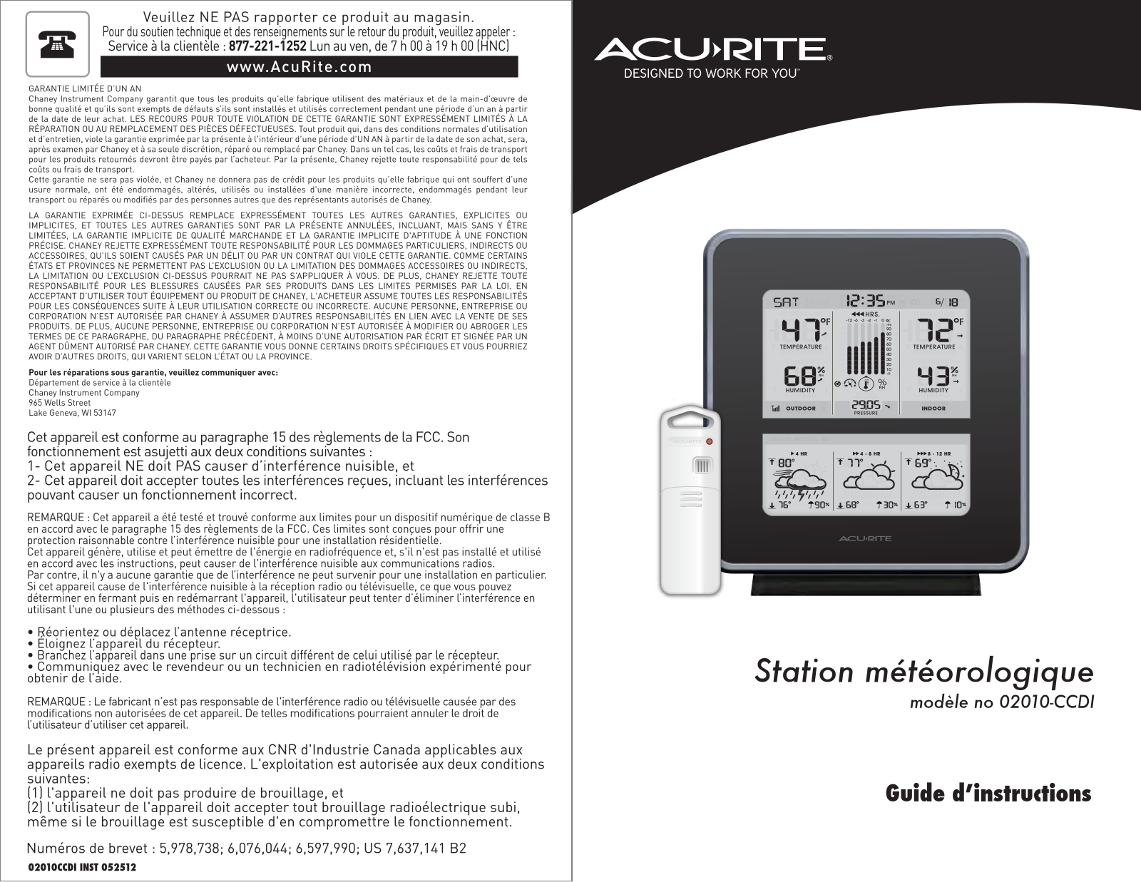 acurite 02010-CCDI Instruction Manual