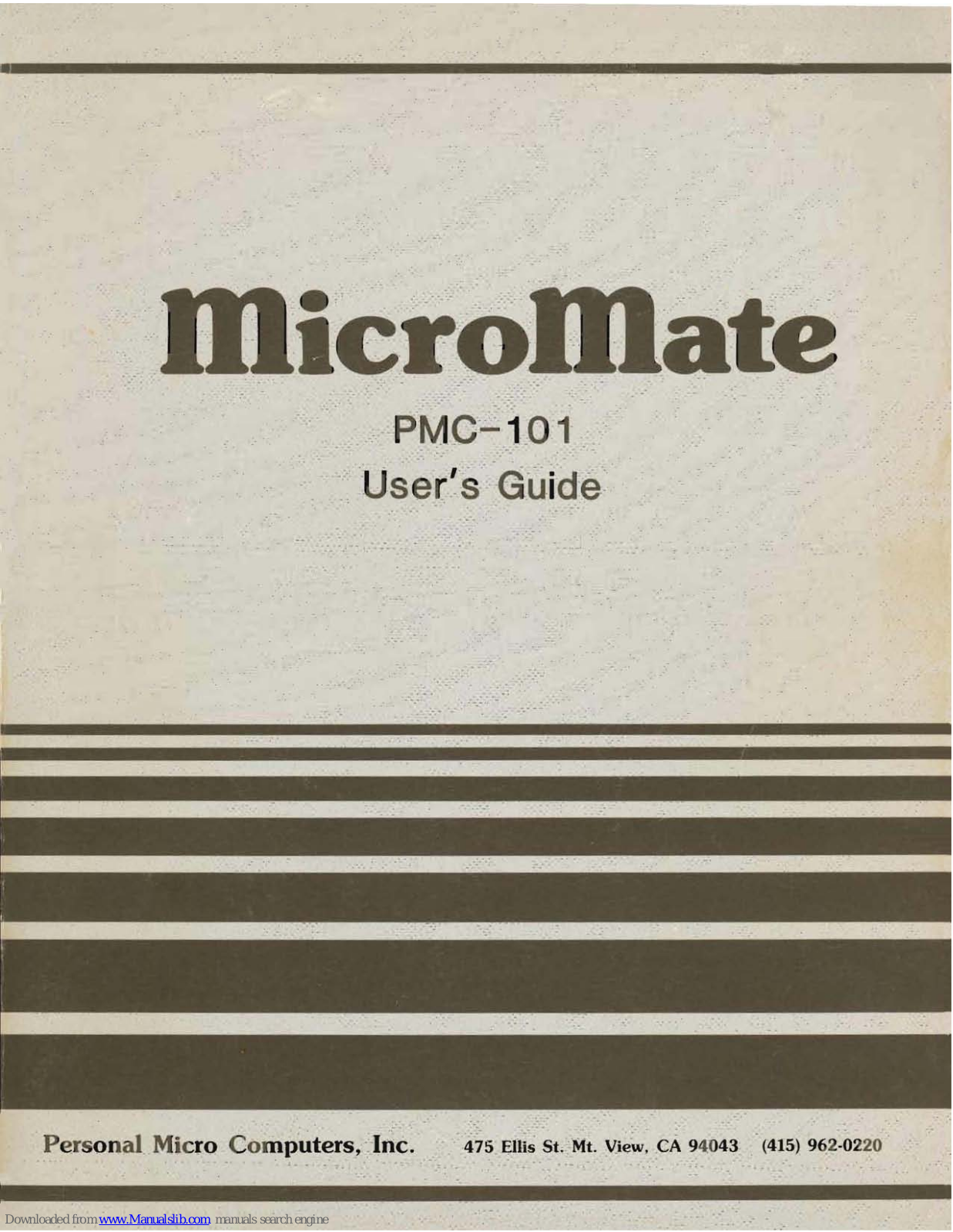 PMC MicroMate PMC-101 User Manual