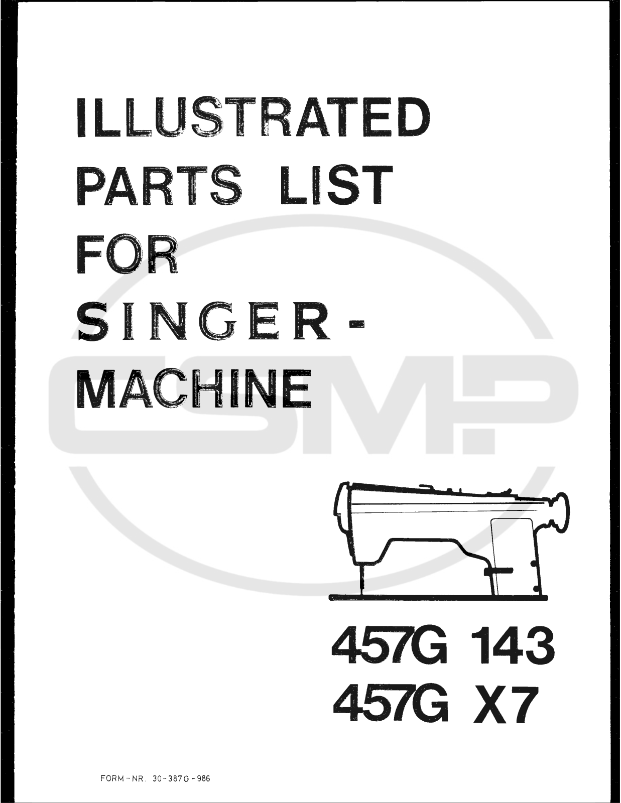 Singer 457G143 Parts Book