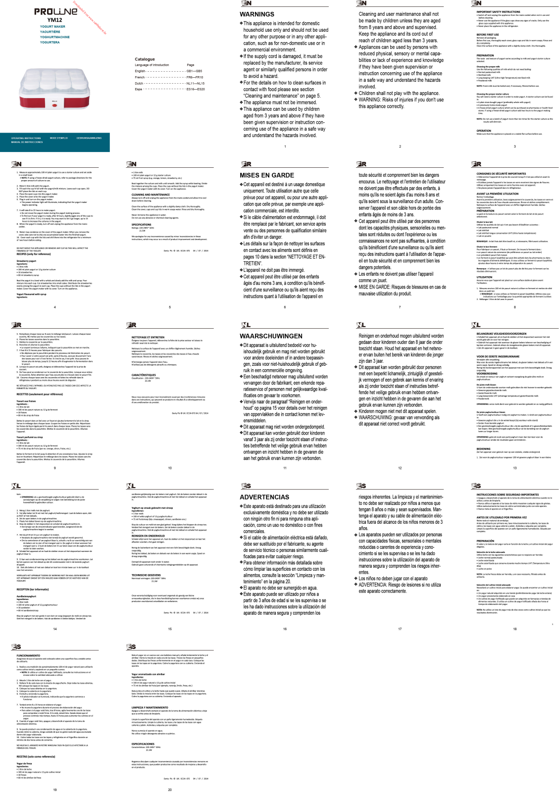 PROLINE YM12F User Manual