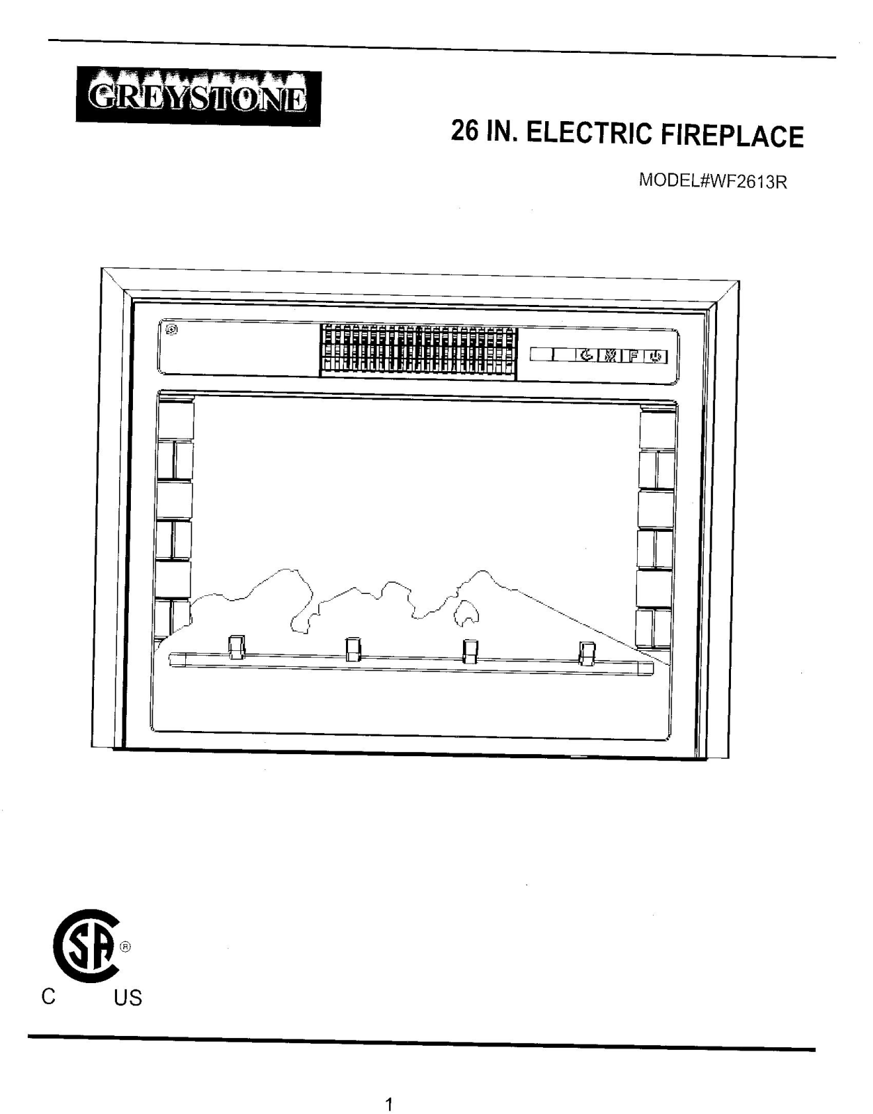 Greystone WF2613R Owner's Manual