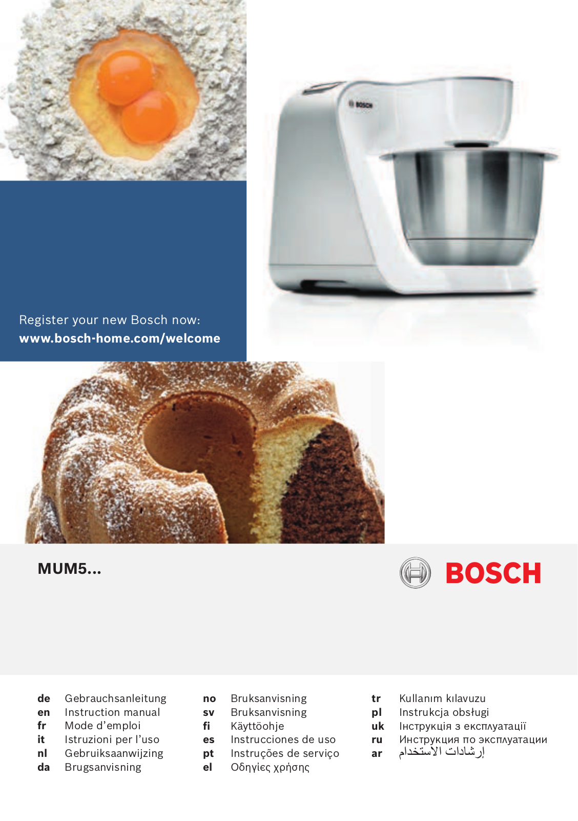 Bosch MUM 58L20, MUM 58K20 User manual