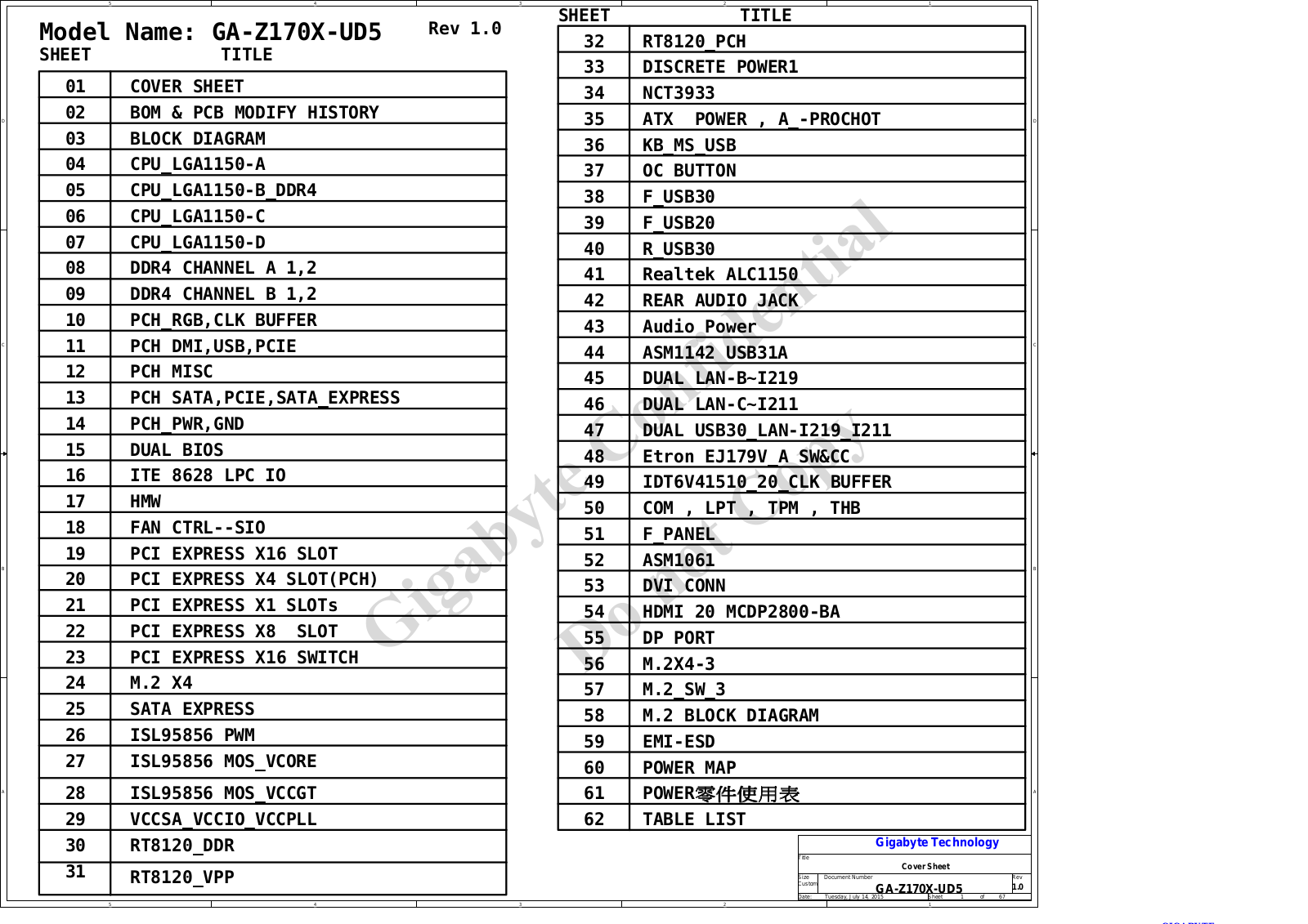 Gigabyte GA-Z170X-UD5 Schematic rev.1.0