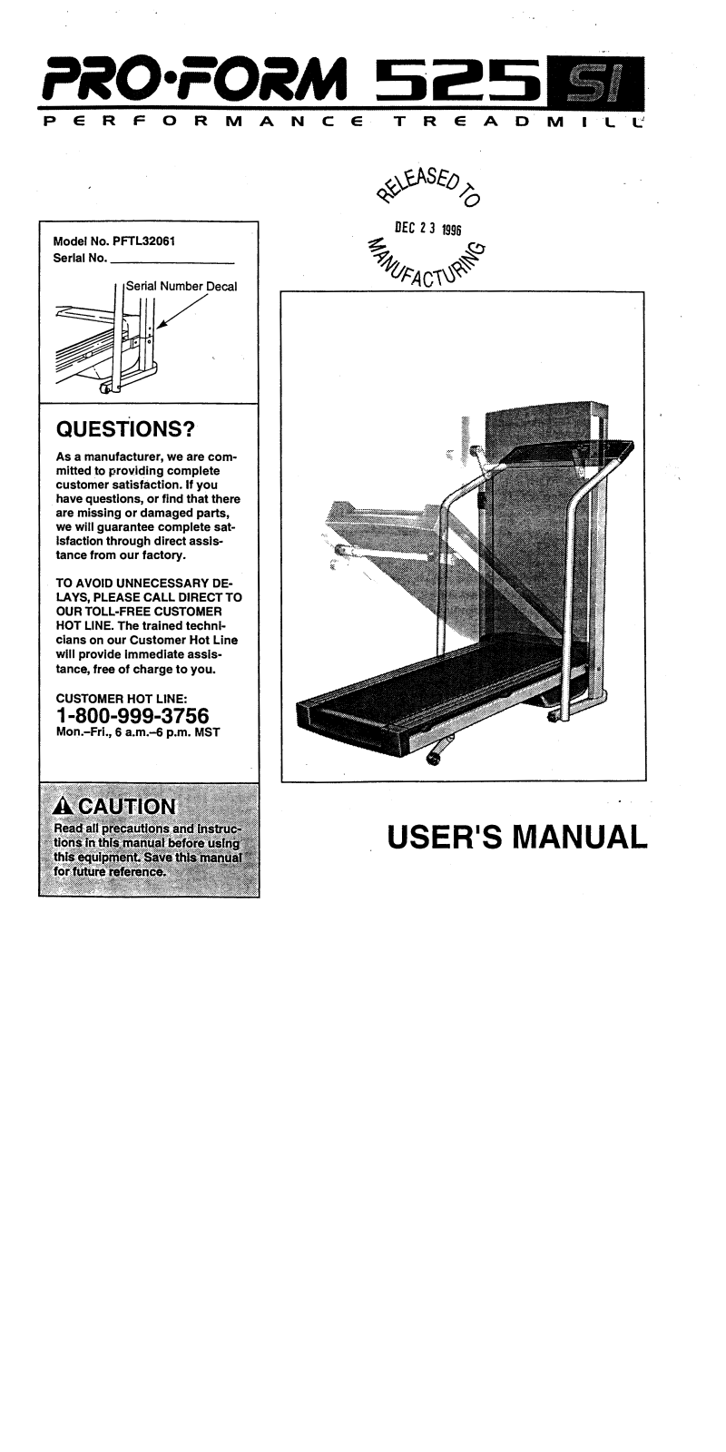 ProForm PFTL32061 User Manual