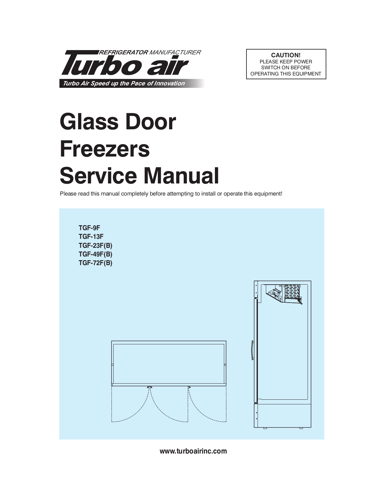 Turbo Air TGF-13F Operators Manual