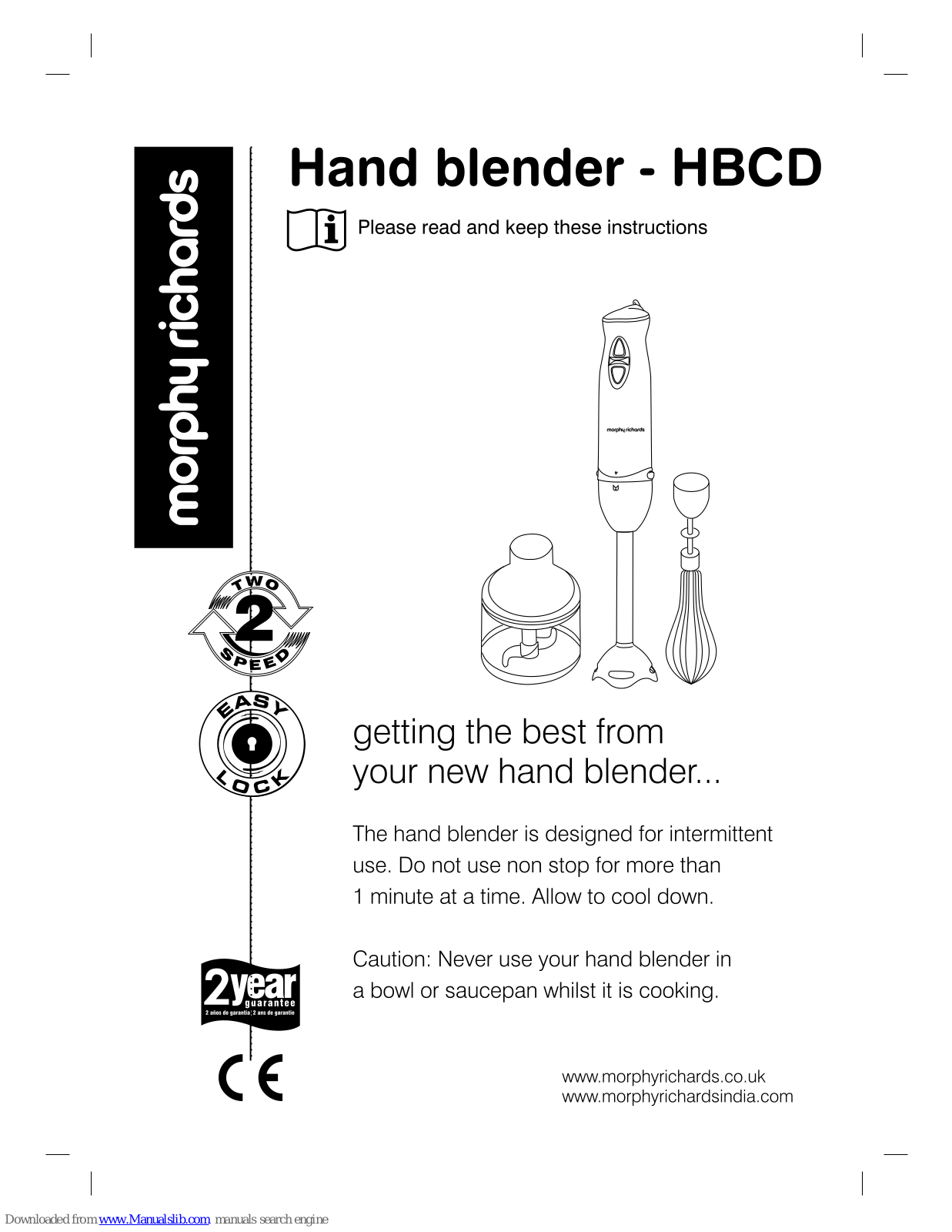Morphy Richards HBCD Instructions Manual - ManualMachine.com