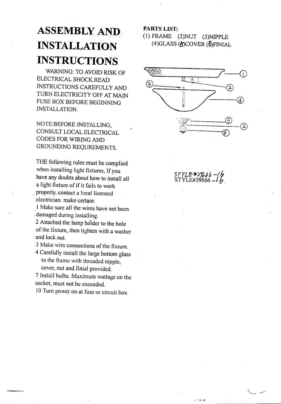 Triarch 39666 User Manual