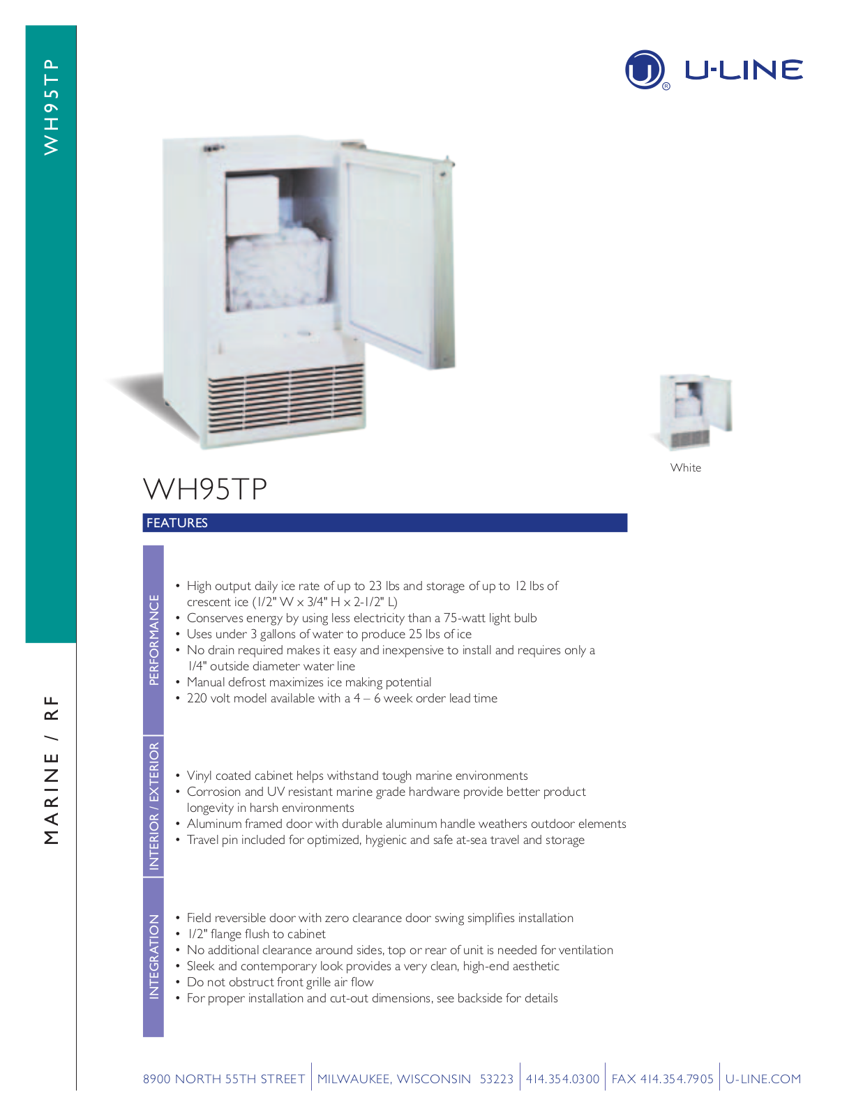 U-Line ULN-WH95TP-03 User Manual