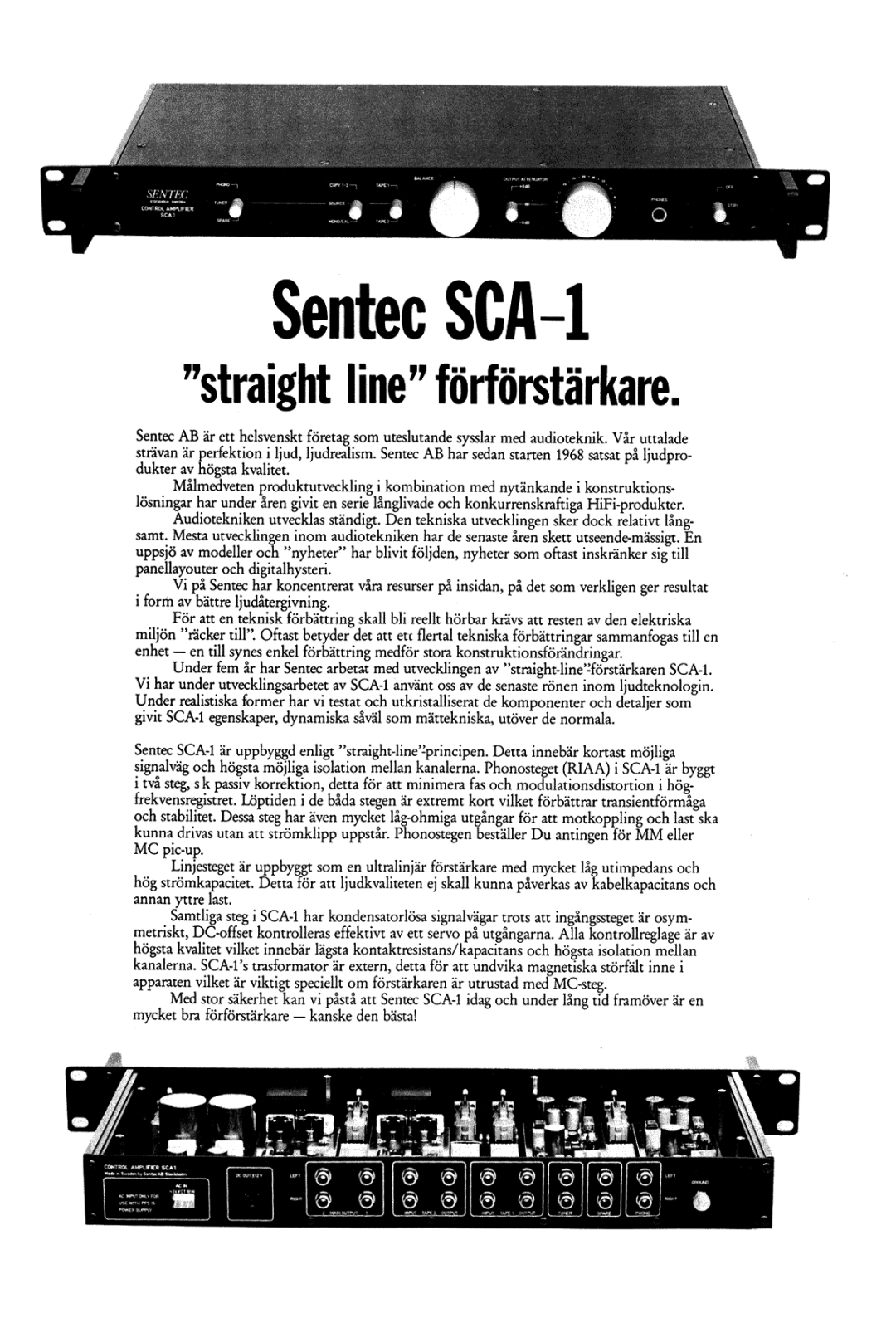 Sentec SCA-1 Brochure