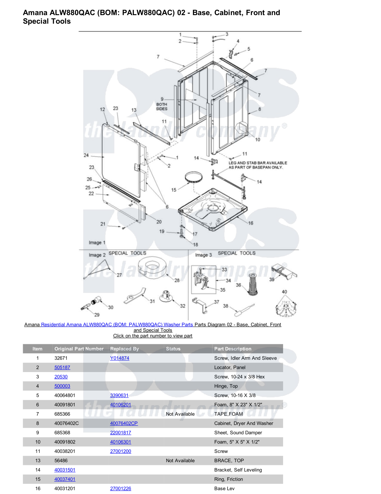 Amana ALW880QAC Parts Diagram