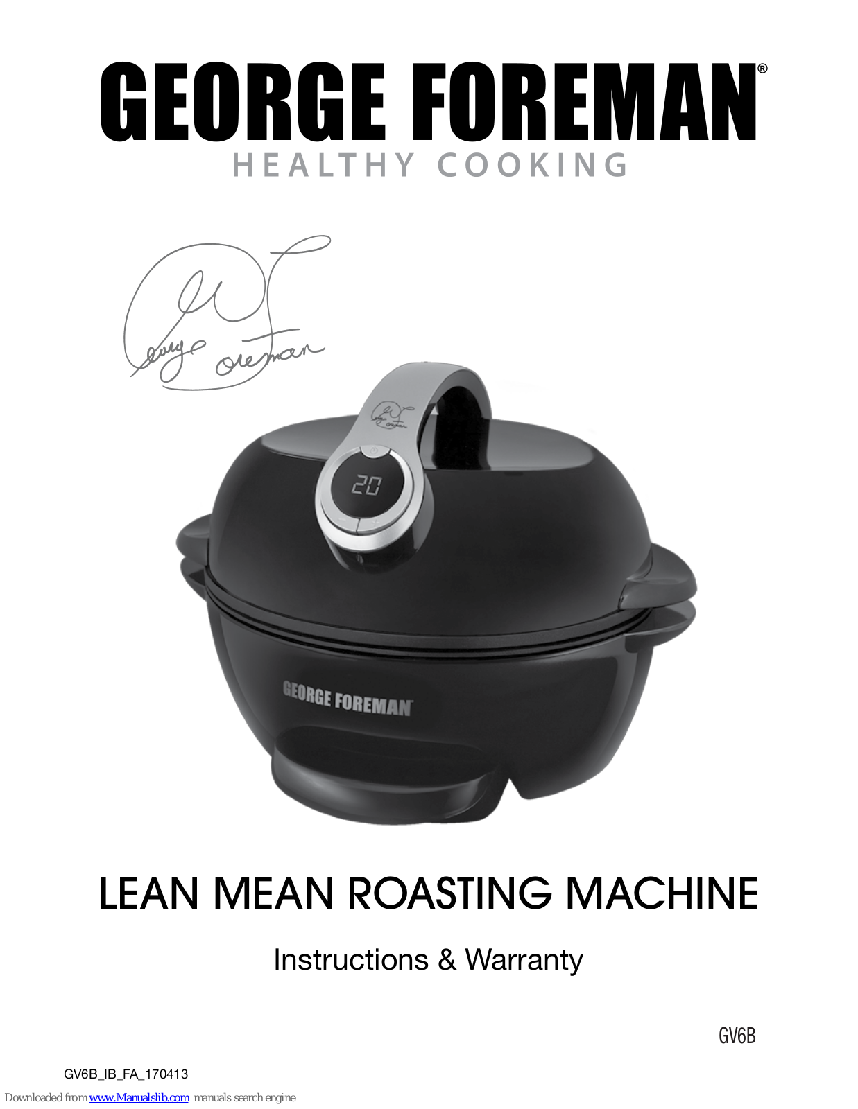 George Foreman GV6B User Manual