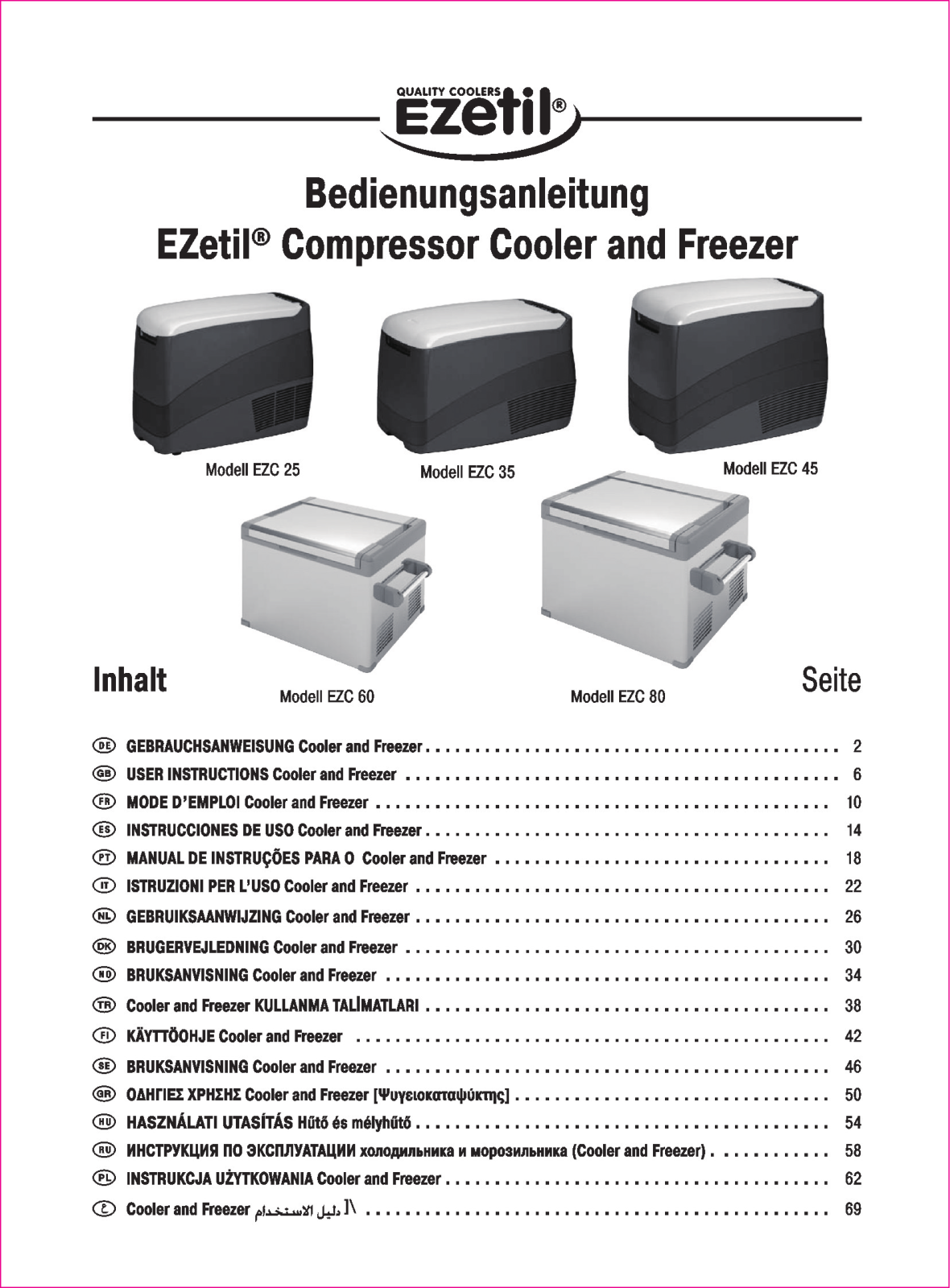 EZetil EZC 60, EZC 25, EZC 80, EZC 35, EZC 45 User Manual