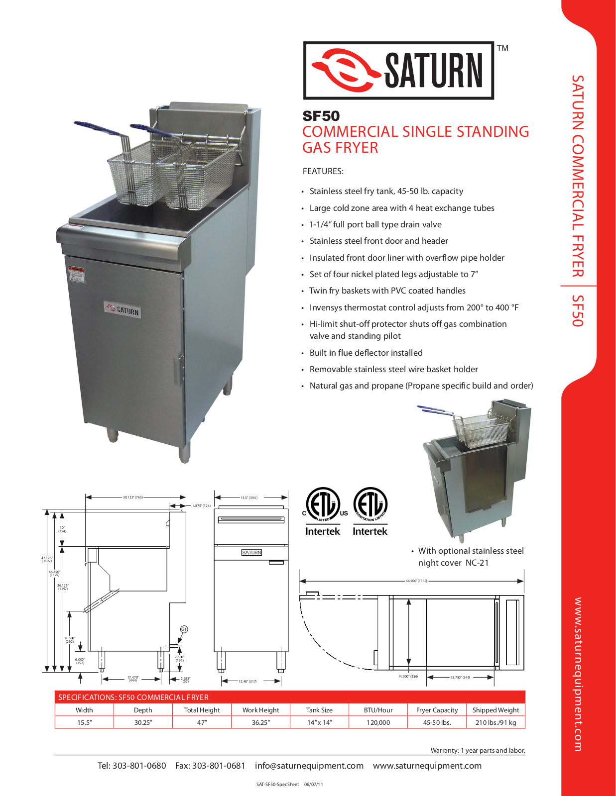 Saturn Equipment SF50 User Manual