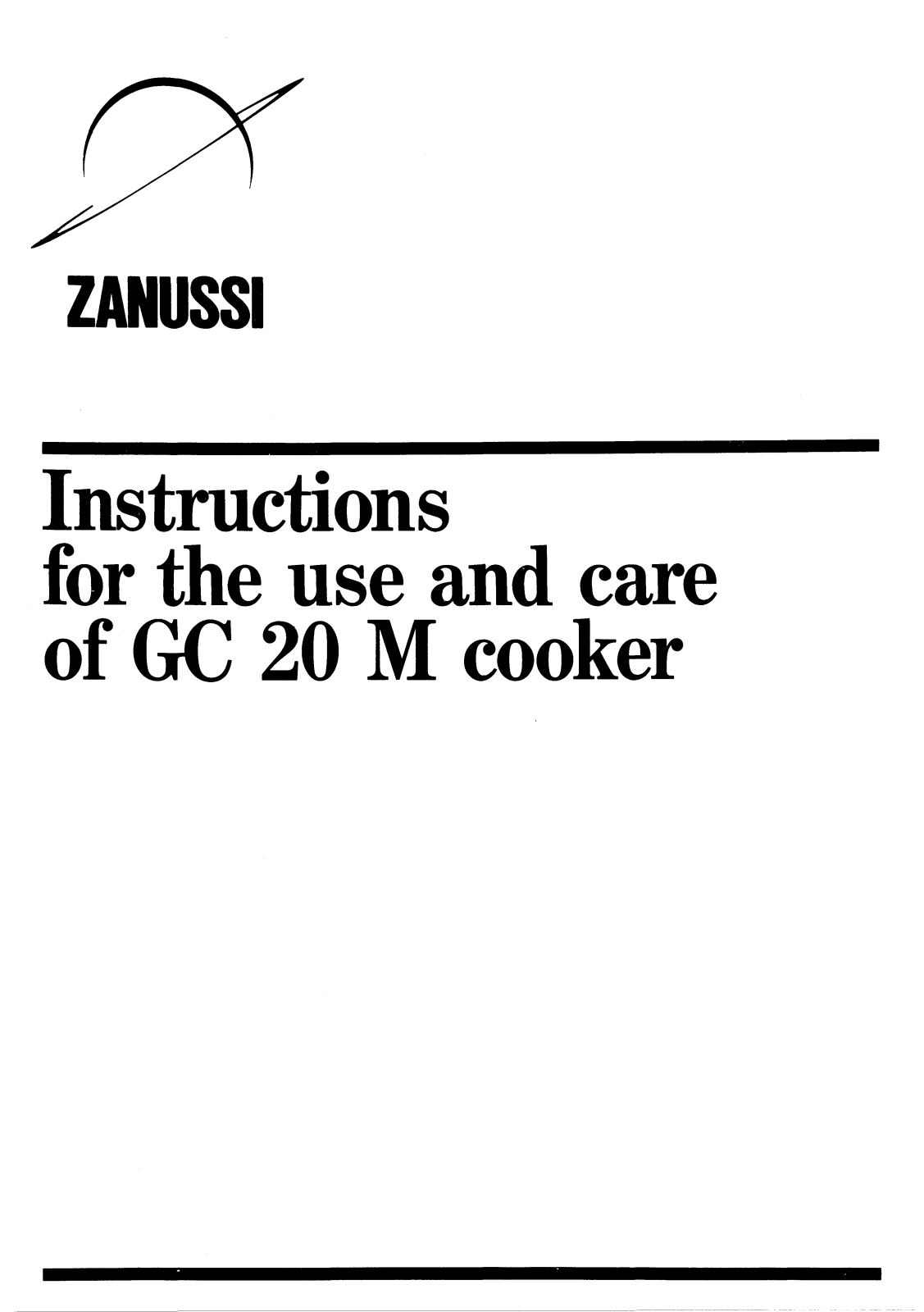 Zanussi GC 20M User Manual