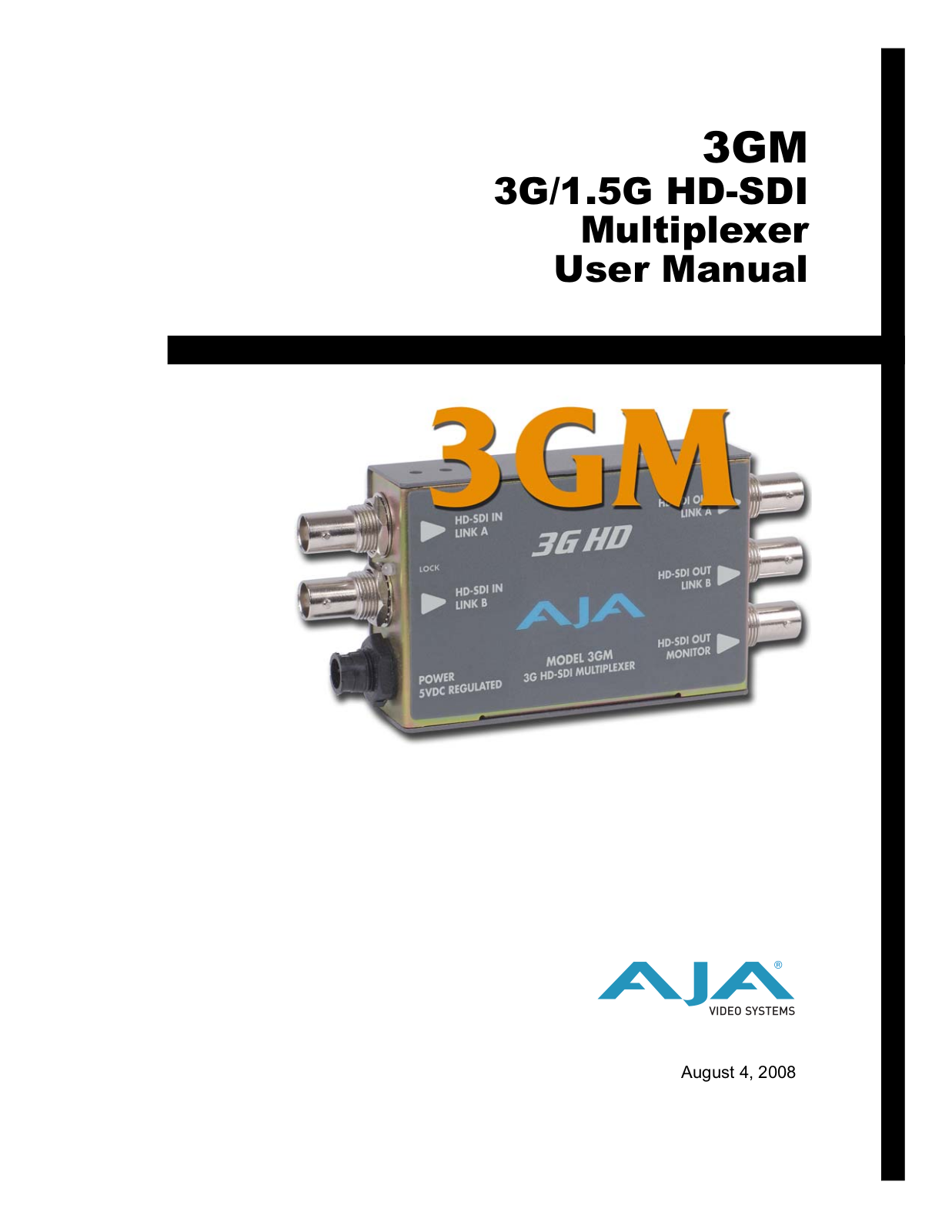 AJA 3GM User manual