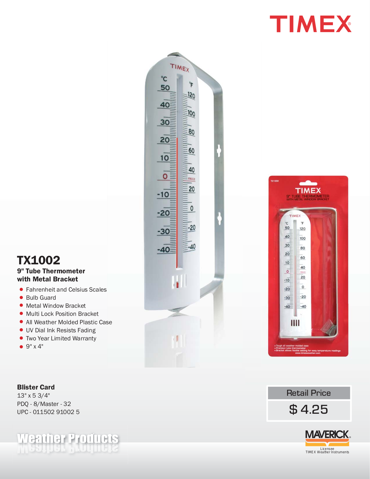 TIMEX Weather Products TX1002 User Manual