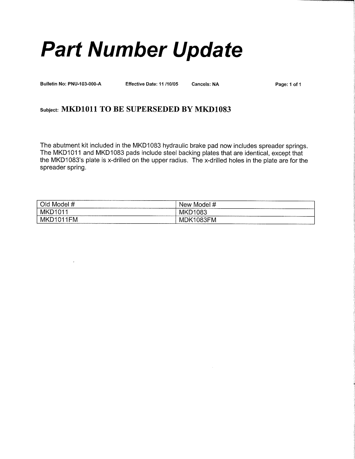 BENDIX PNU-103 User Manual