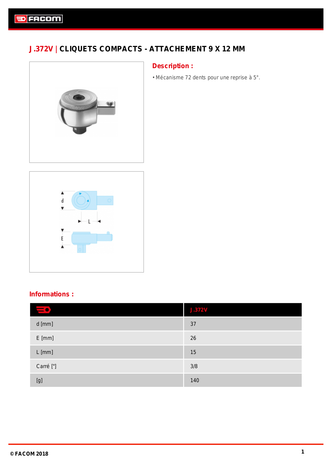 Facom J.372V Specification - ManualMachine.com