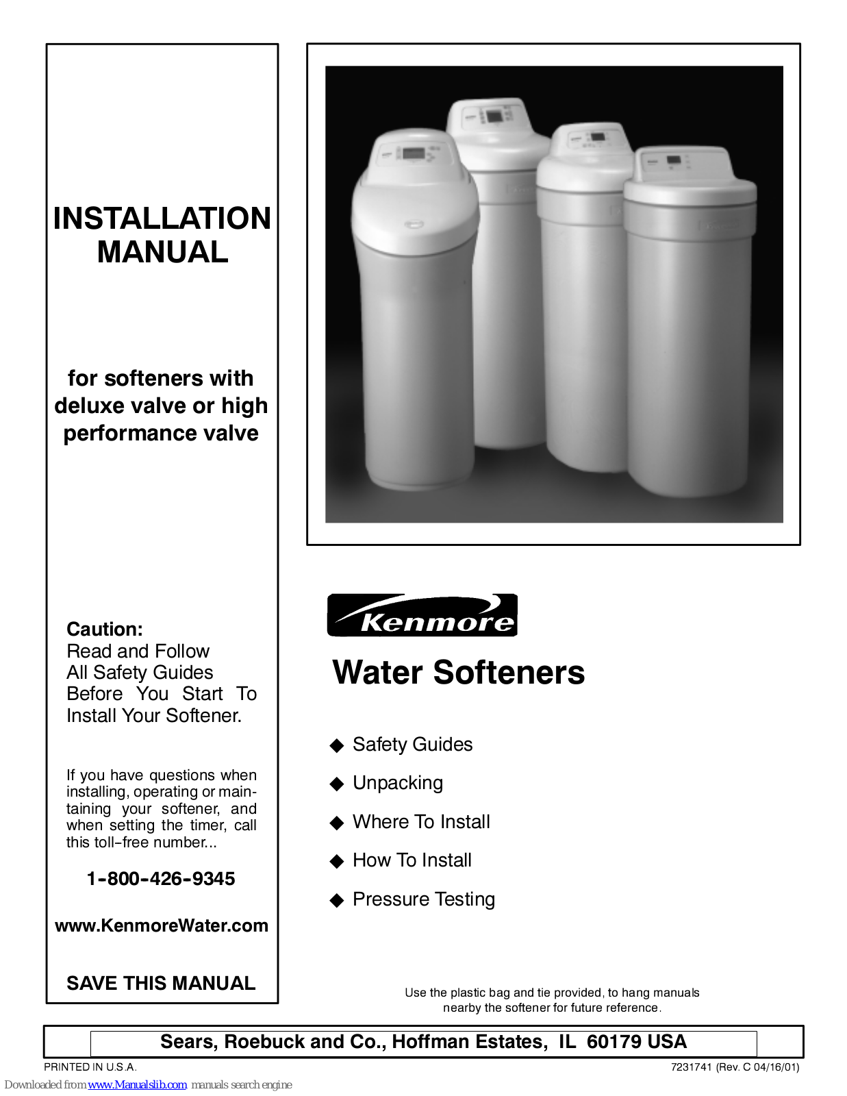 Kenmore DELUXE-VALVE-SOFTENER-INSTALLATION Installation Manual