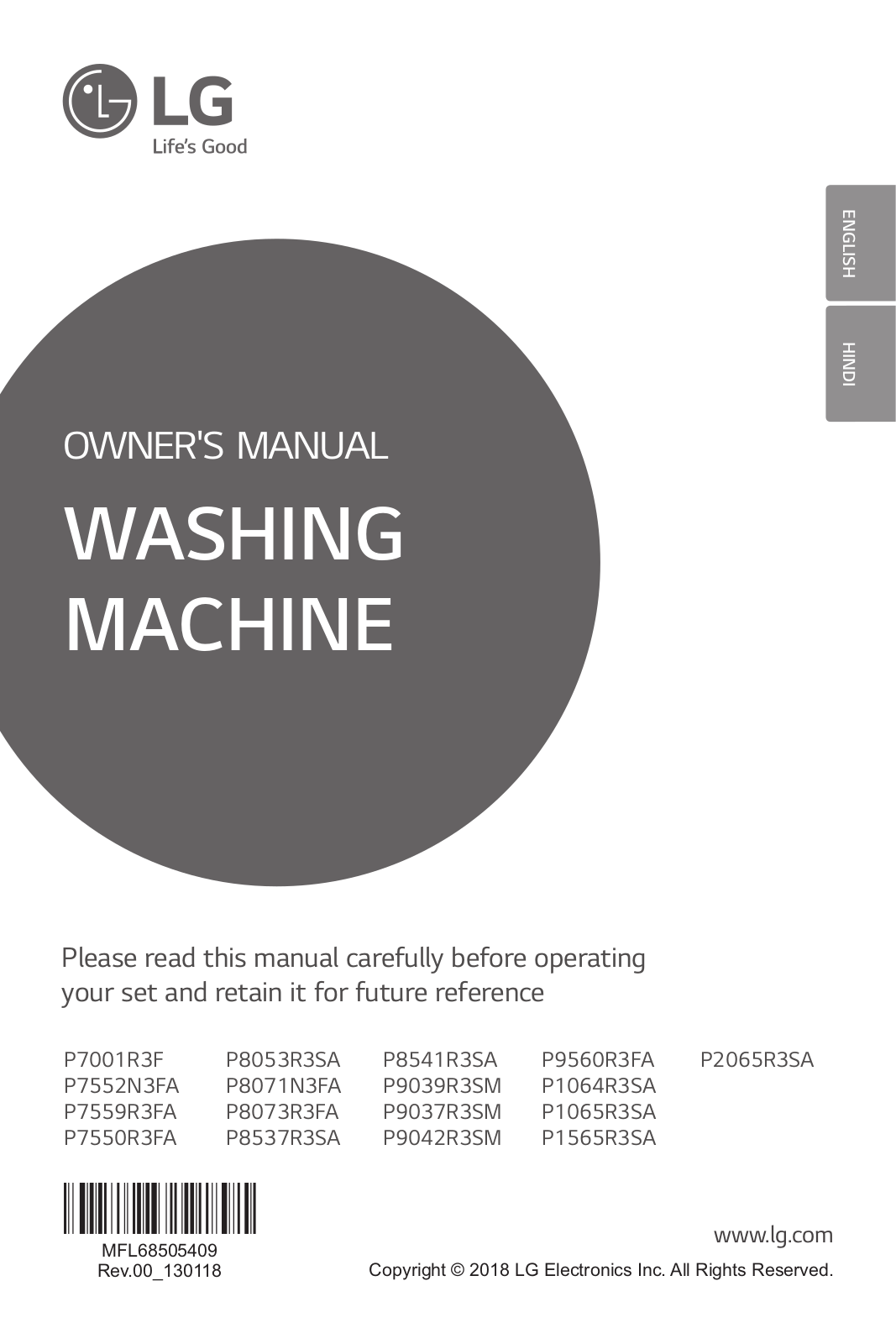 LG P1065R3SA Owner’s Manual