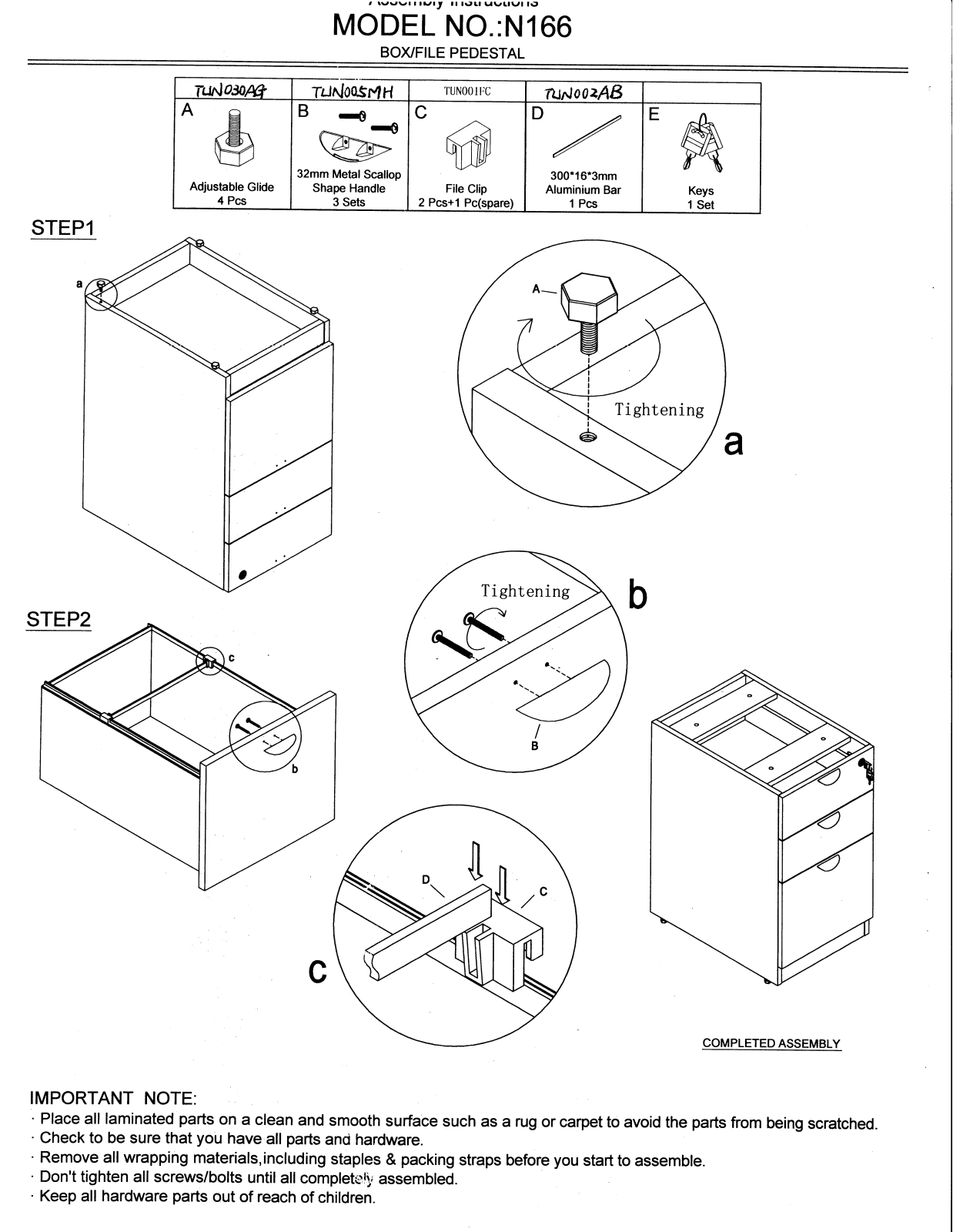 Boss N166DW Assembly Guide