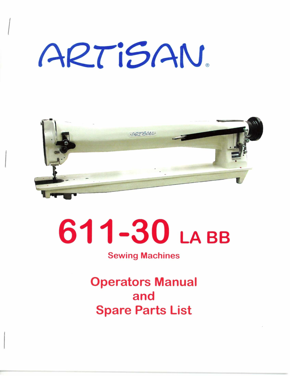 Artisan 611-30LA Operating Manual