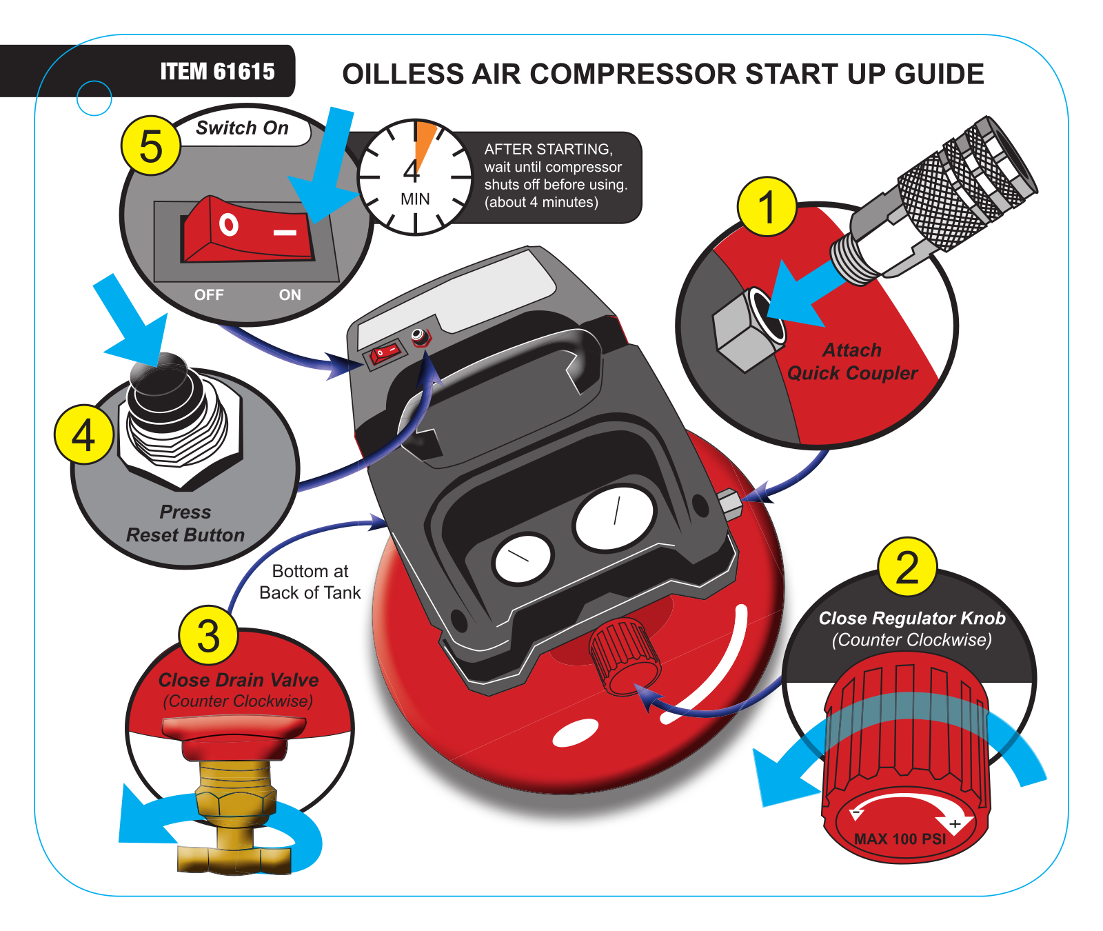 Harbor Freight Tools 61615 Quick Start Guide