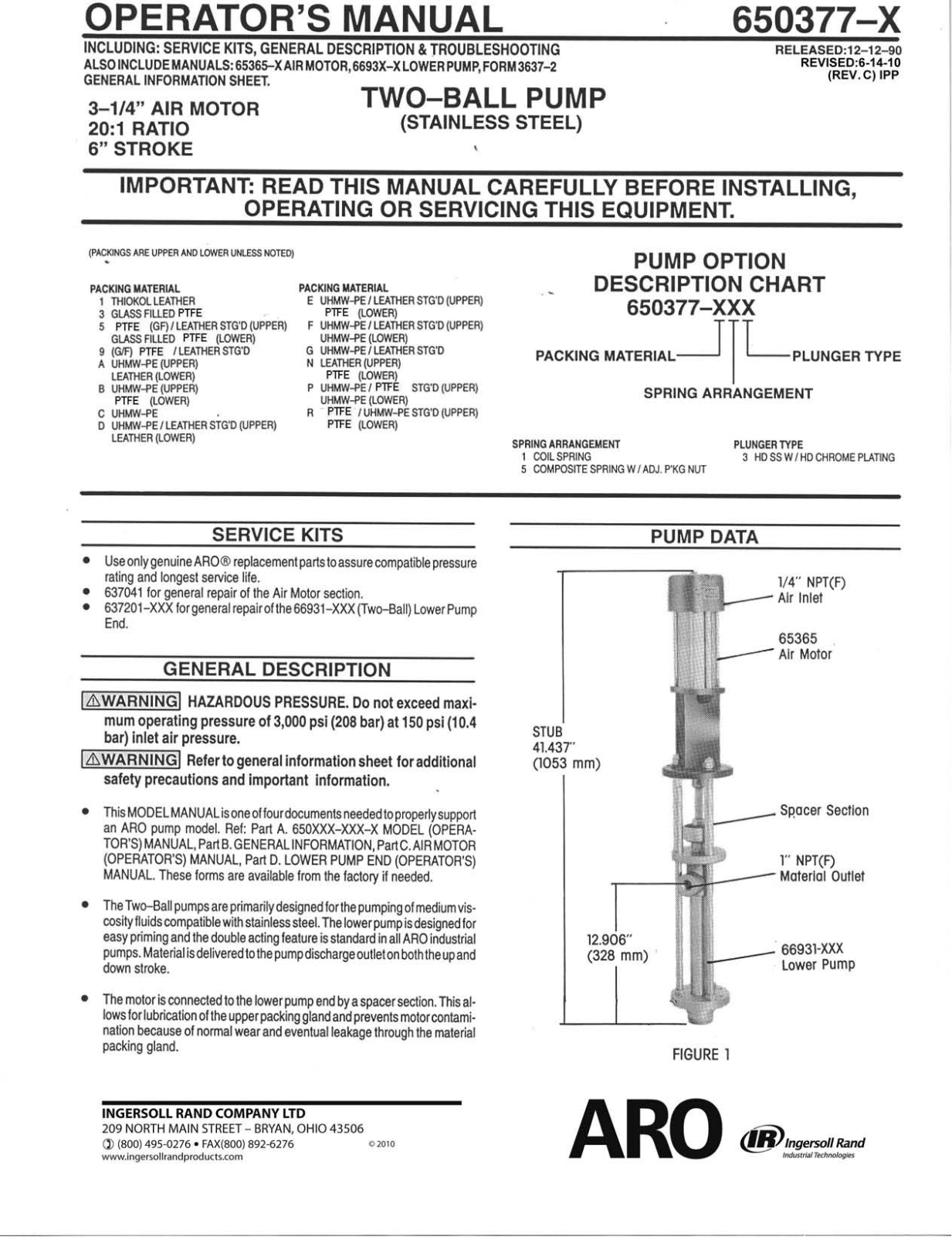 Ingersoll-Rand 650377-X User Manual