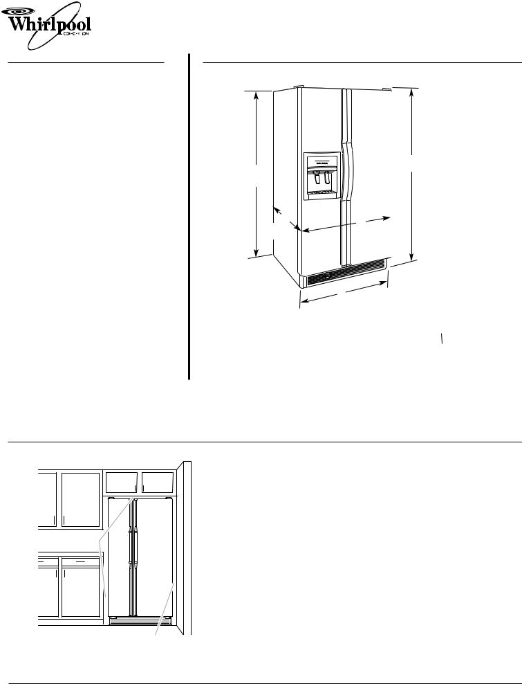 Whirlpool ED2KHAXVB, ED2KHAXVL, ED2KHAXVQ, ED2KHAXVS, ED2KHAXVT Dimension Guide