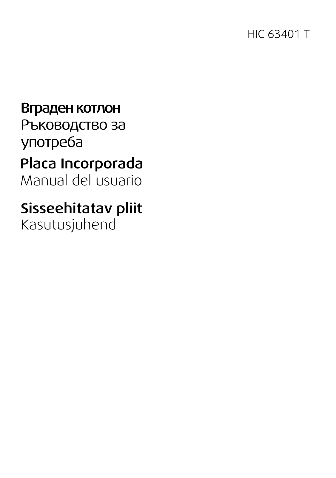 Beko HIC63401T User manual