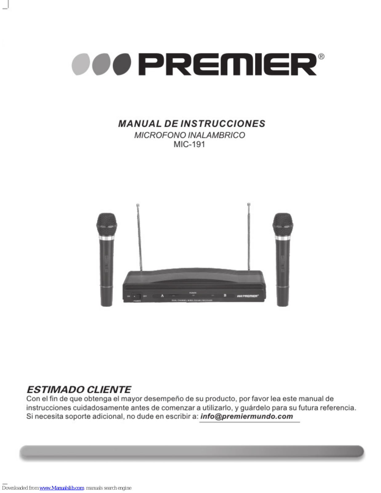 Premier MIC-191 Instruction Manual - ManualMachine.com