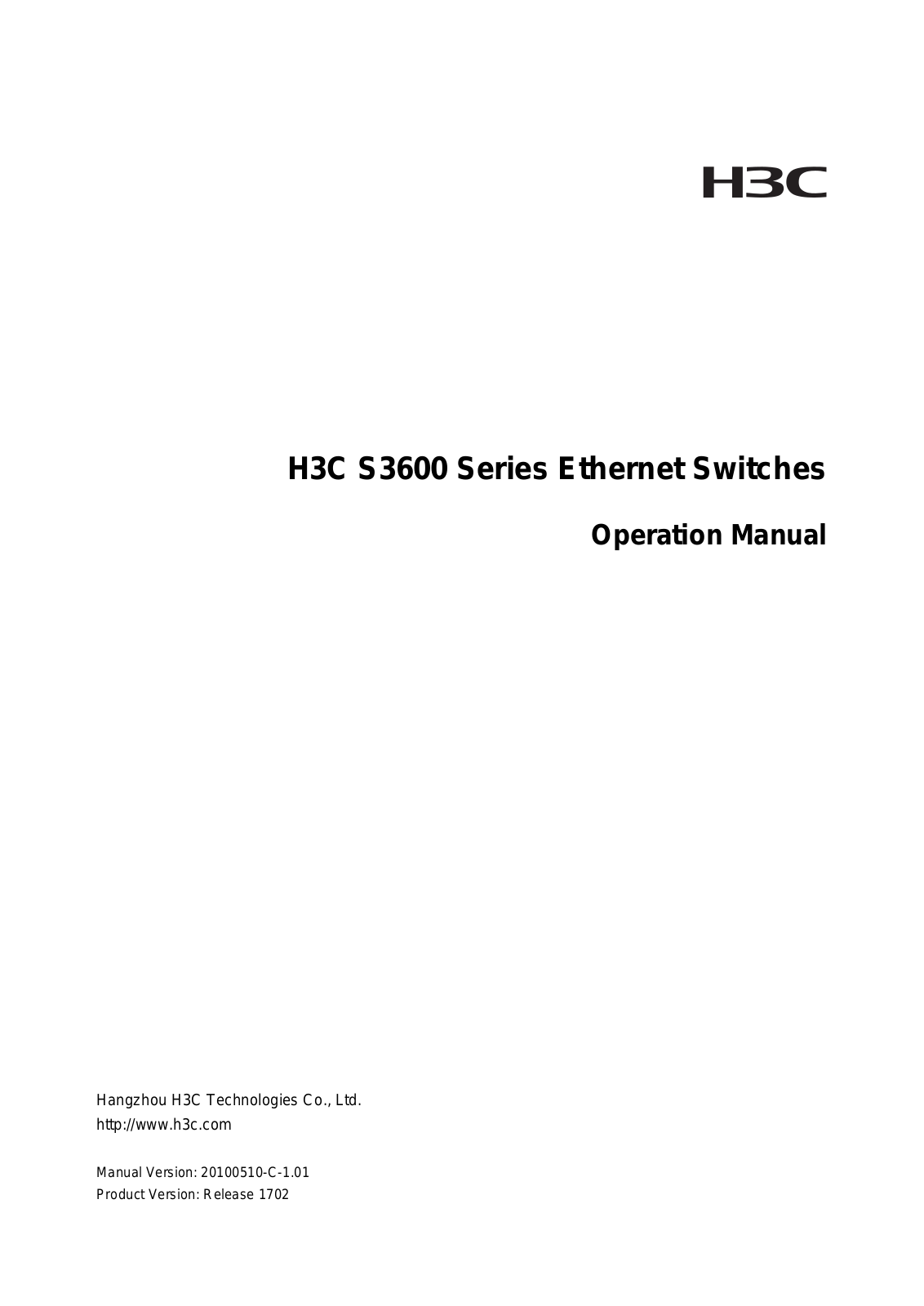 H3C S3600 User Manual