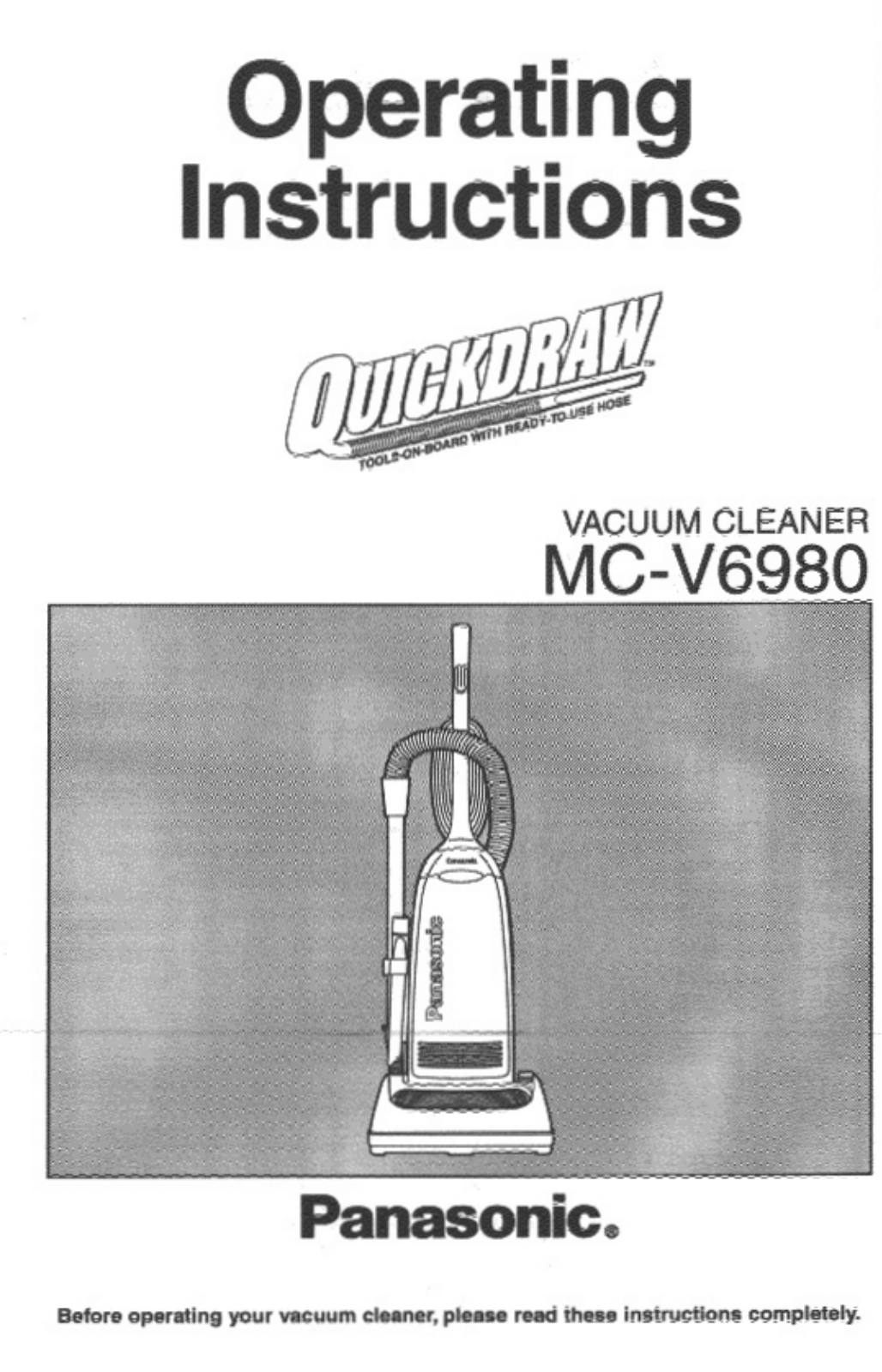 Panasonic MC-V6980 User Manual