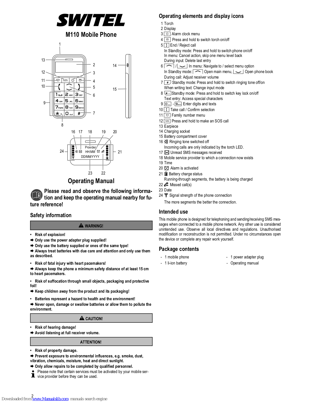 switel M110 Operating Manual