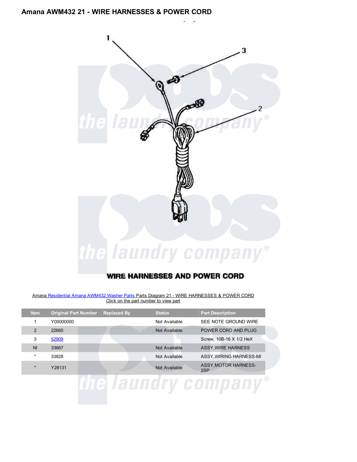 Amana AWM432 Parts Diagram