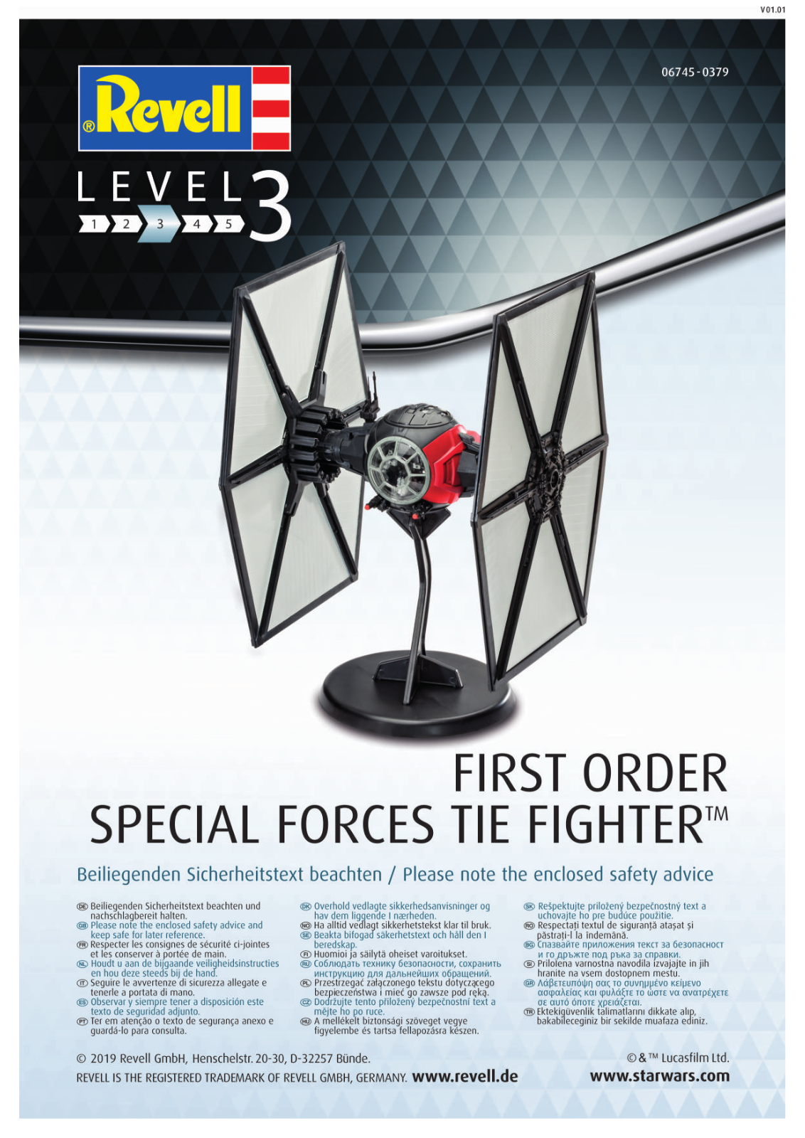 Revell Star Wars Episode VII First Order Special Forces TIE Fighter User Manual