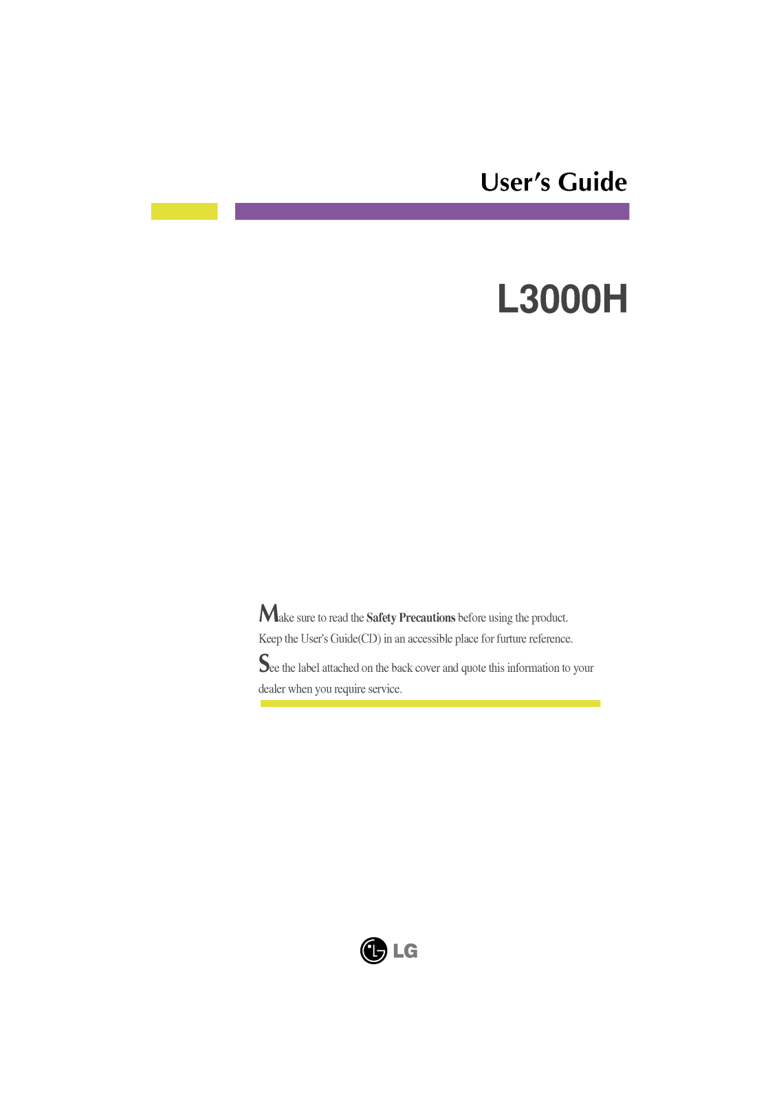 LG L3000HL User Manual