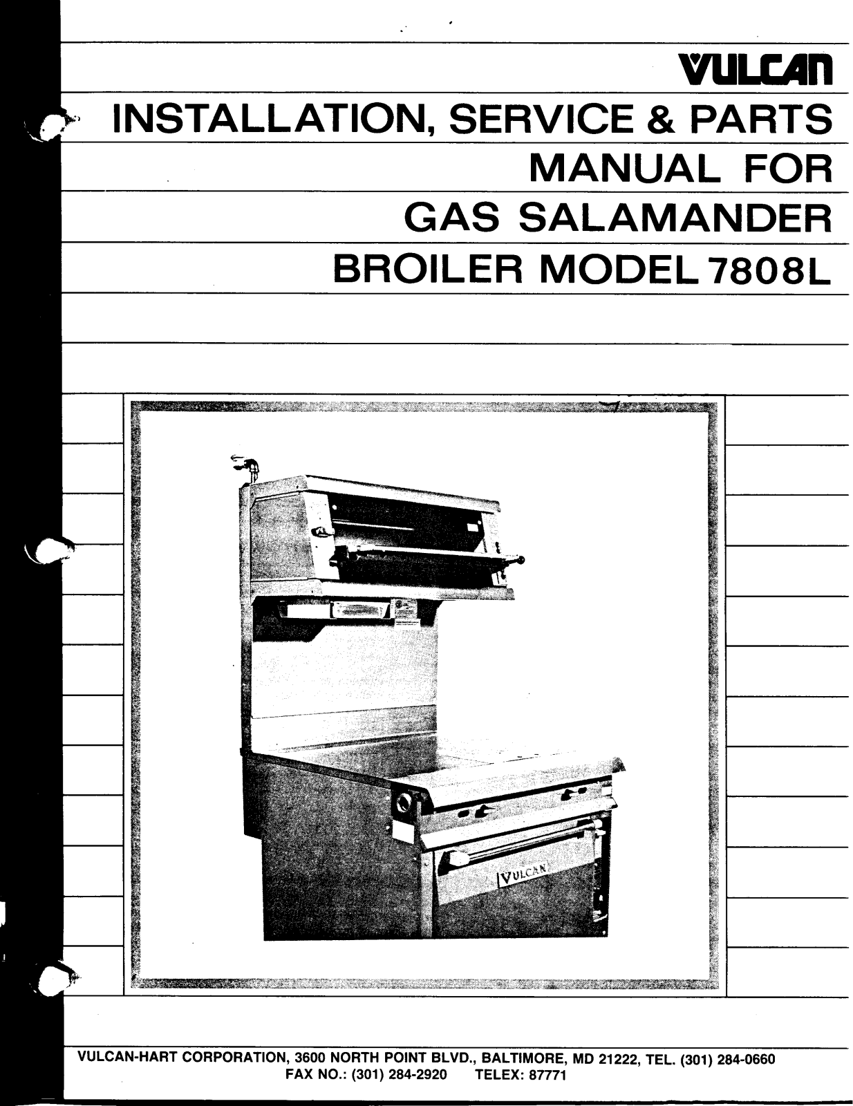 Vulcan 7808L Service Manual